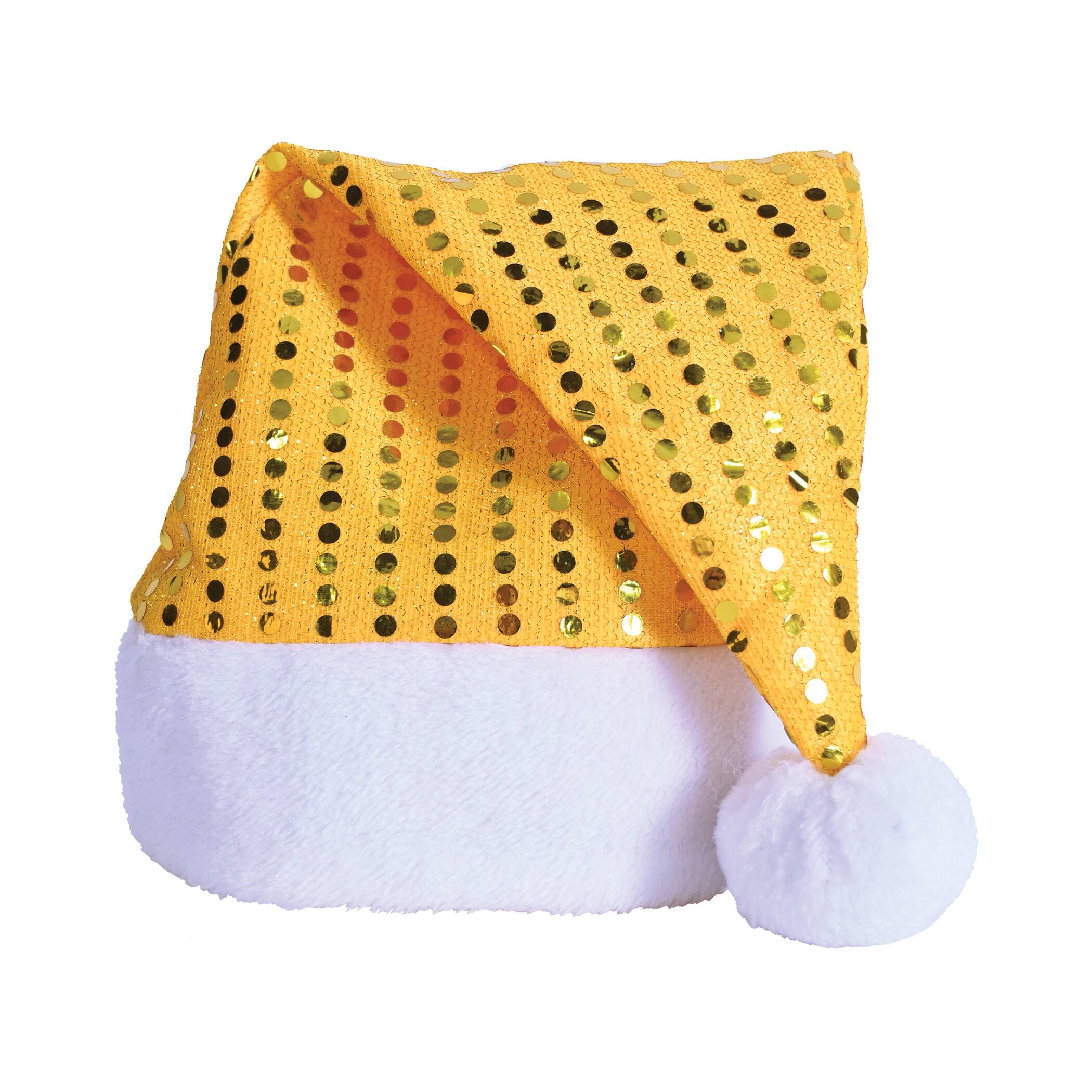 Besitle Gold Sequin Sheen Santa Hats, 2ct.