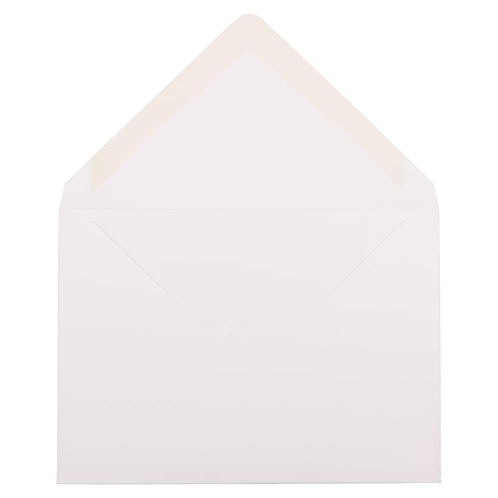 JAM Paper A7 Bright White Laid Strathmore Invitation Envelopes with Euro Flap, 50ct.