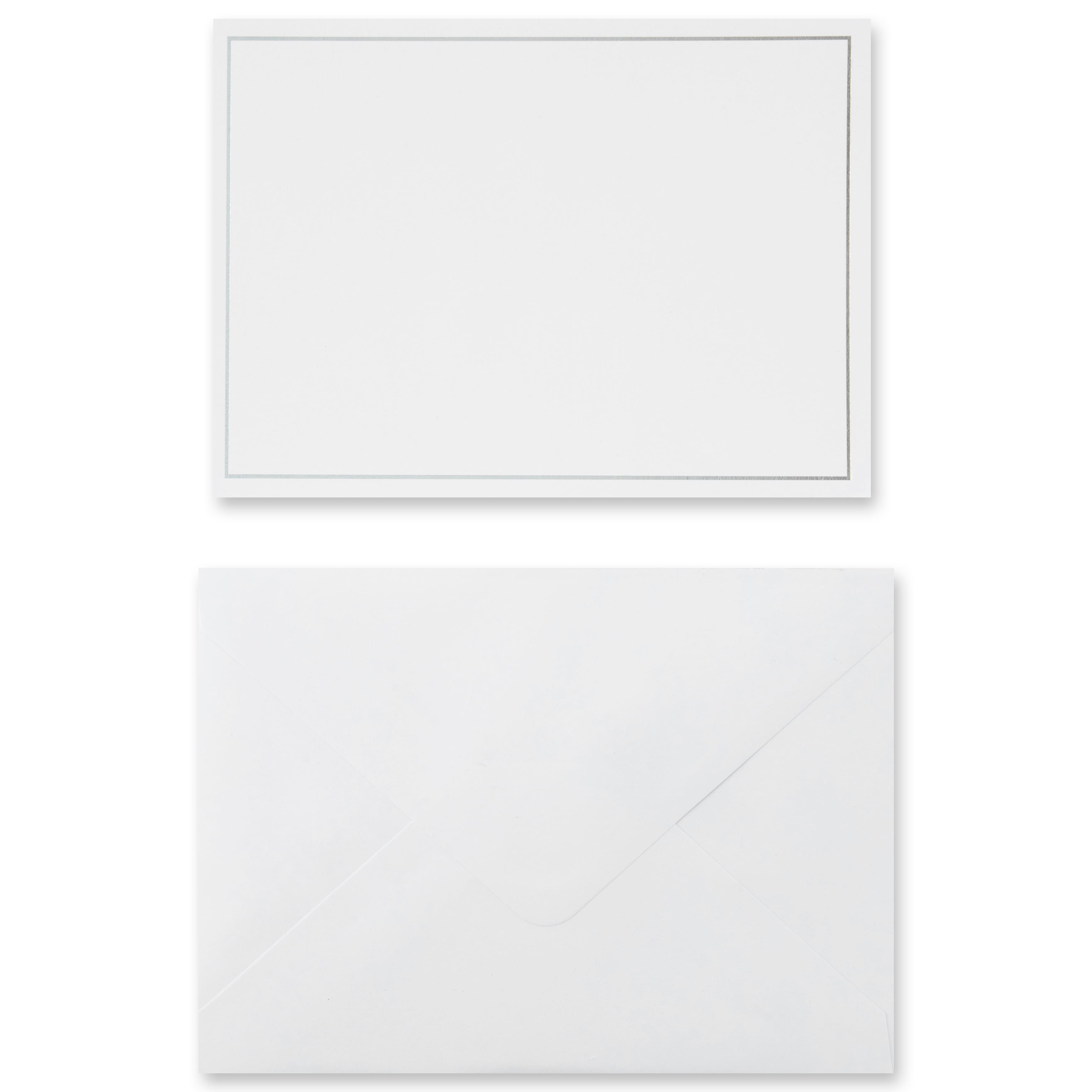Silver Border Flat Cards & Envelopes by Recollections