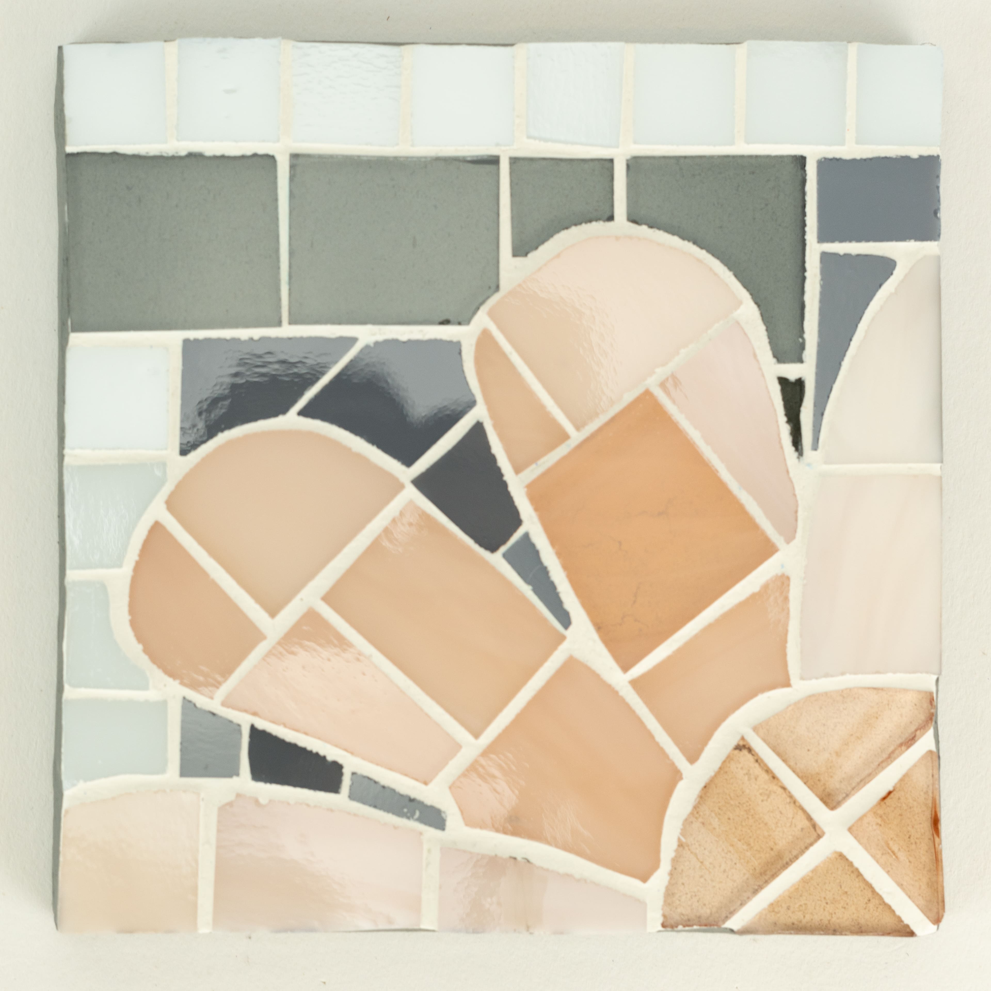 Small Gray Mosaic Stained Glass Squares, 8oz.