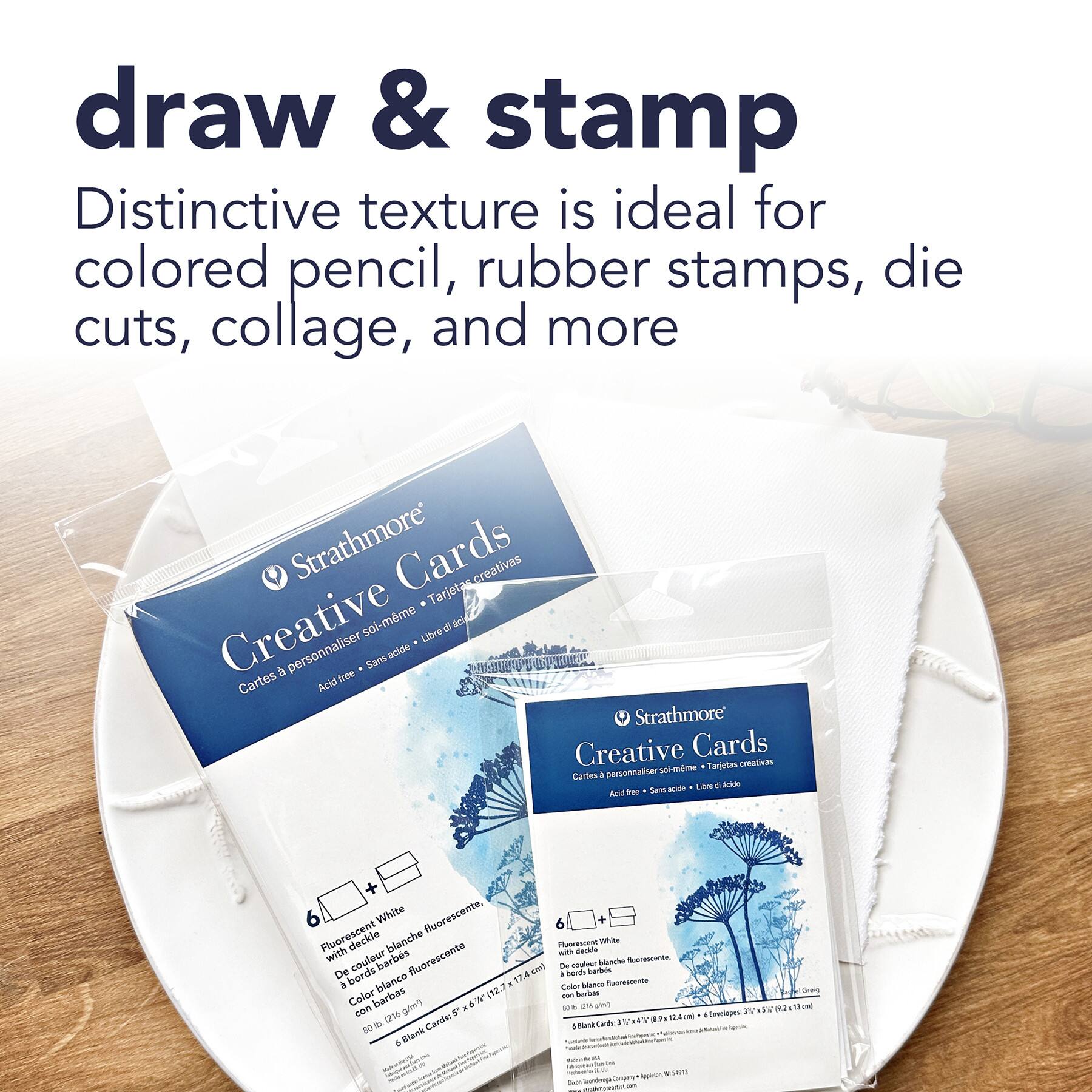 Strathmore® Fluorescent White Creative Cards & Envelopes with Deckle Edge