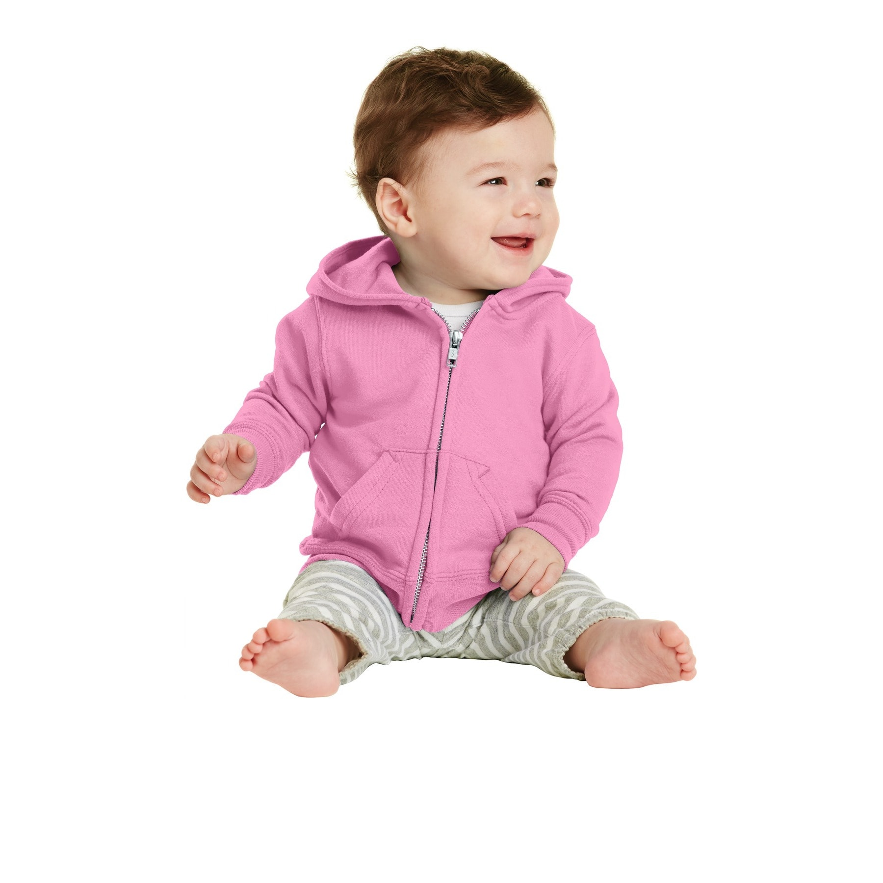 Port & Company® Core Fleece Full-Zip Hooded Infant Sweatshirt