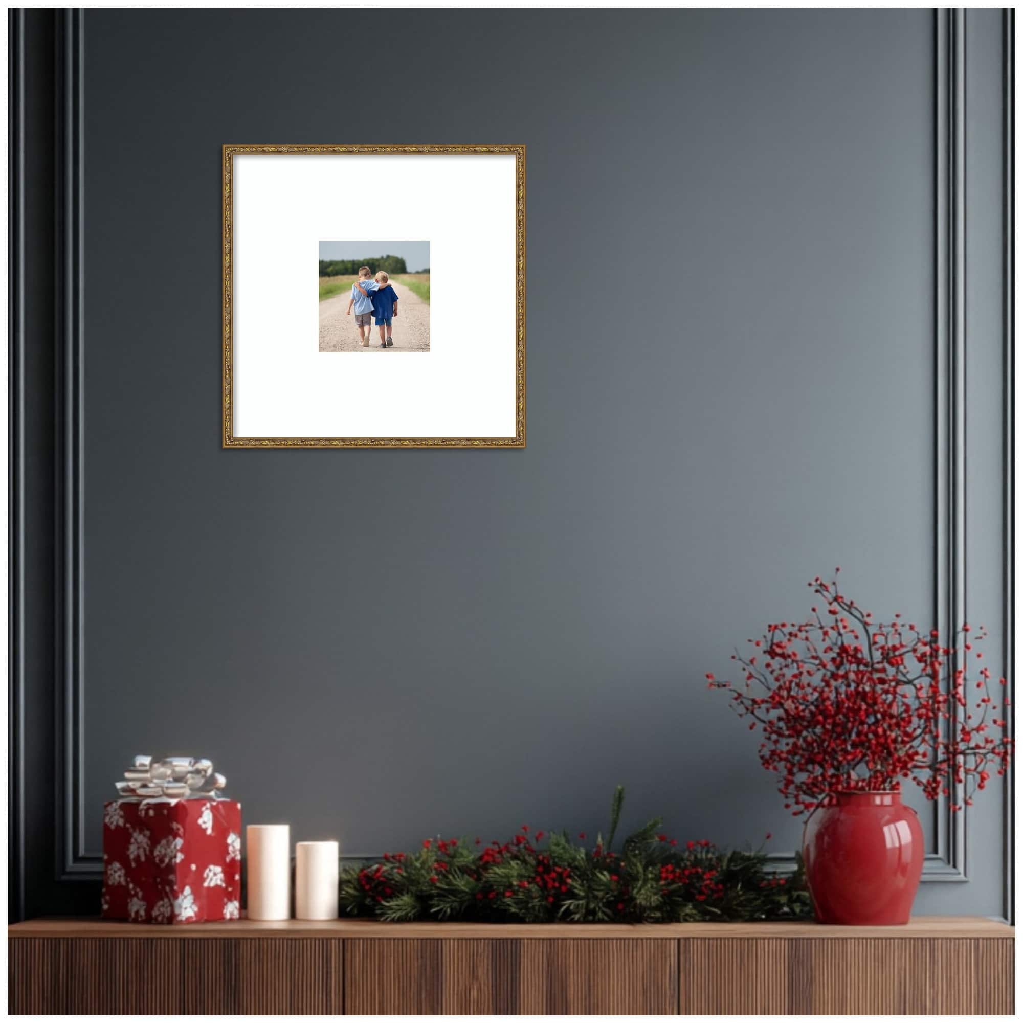 Kate and Laurel Belvedere Bronze Photo Frame with Mat