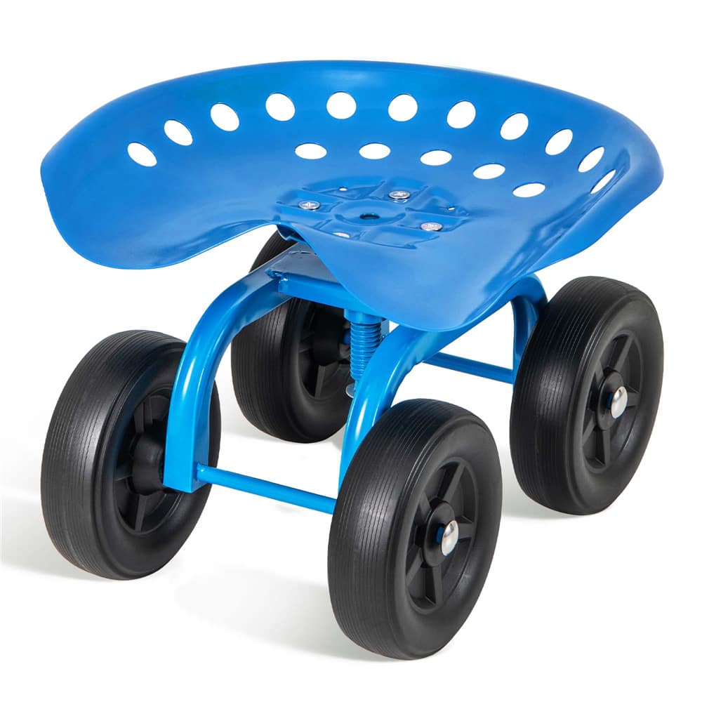 Costway Rolling Garden Cart Heavy Duty Height Adjustable Swivel Work Seat
