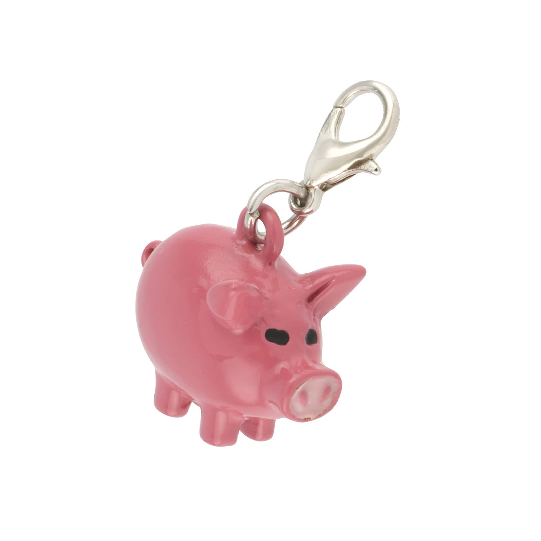 12 Pack: Metal Pink Pig Charm by Bead Landing™