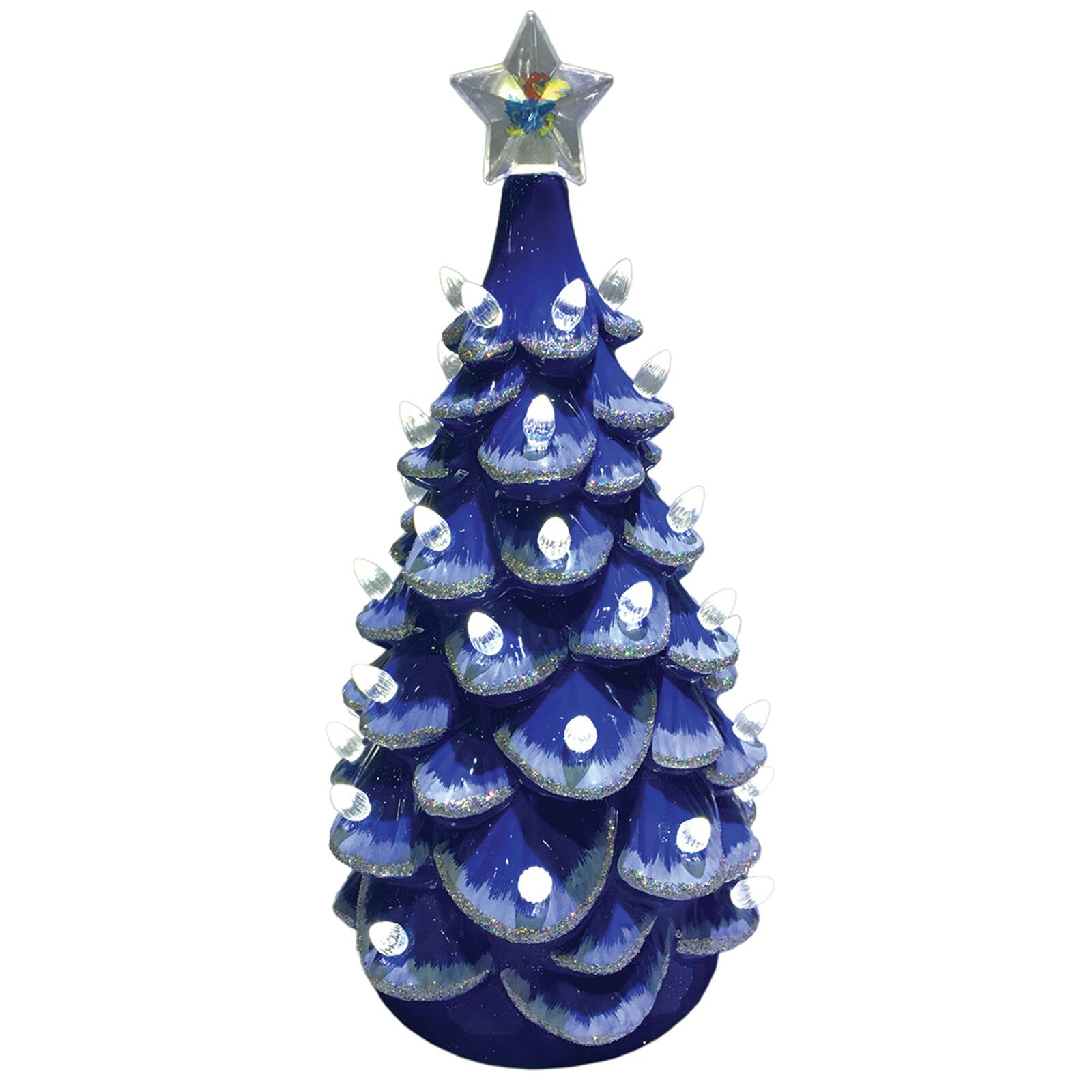 Santa's Workshop 14" NCAA College Team Ceramic LED Christmas Tree By Santasworkshop in University Of Kansas | 7" x 7" x 14" | Michaels®