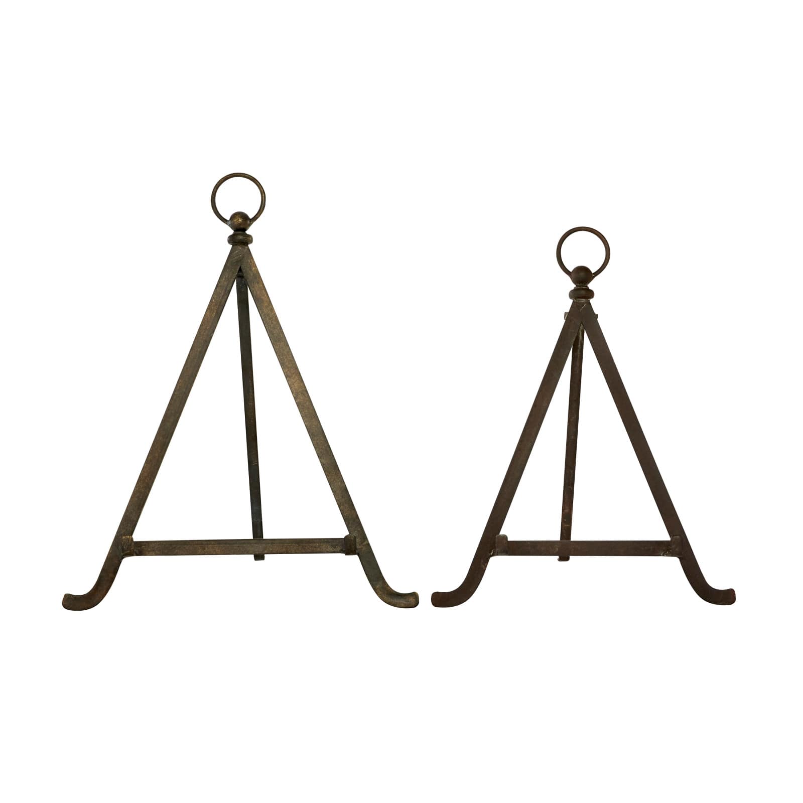 Set of 2" Bronze Metal Traditional Easels 13", 15"