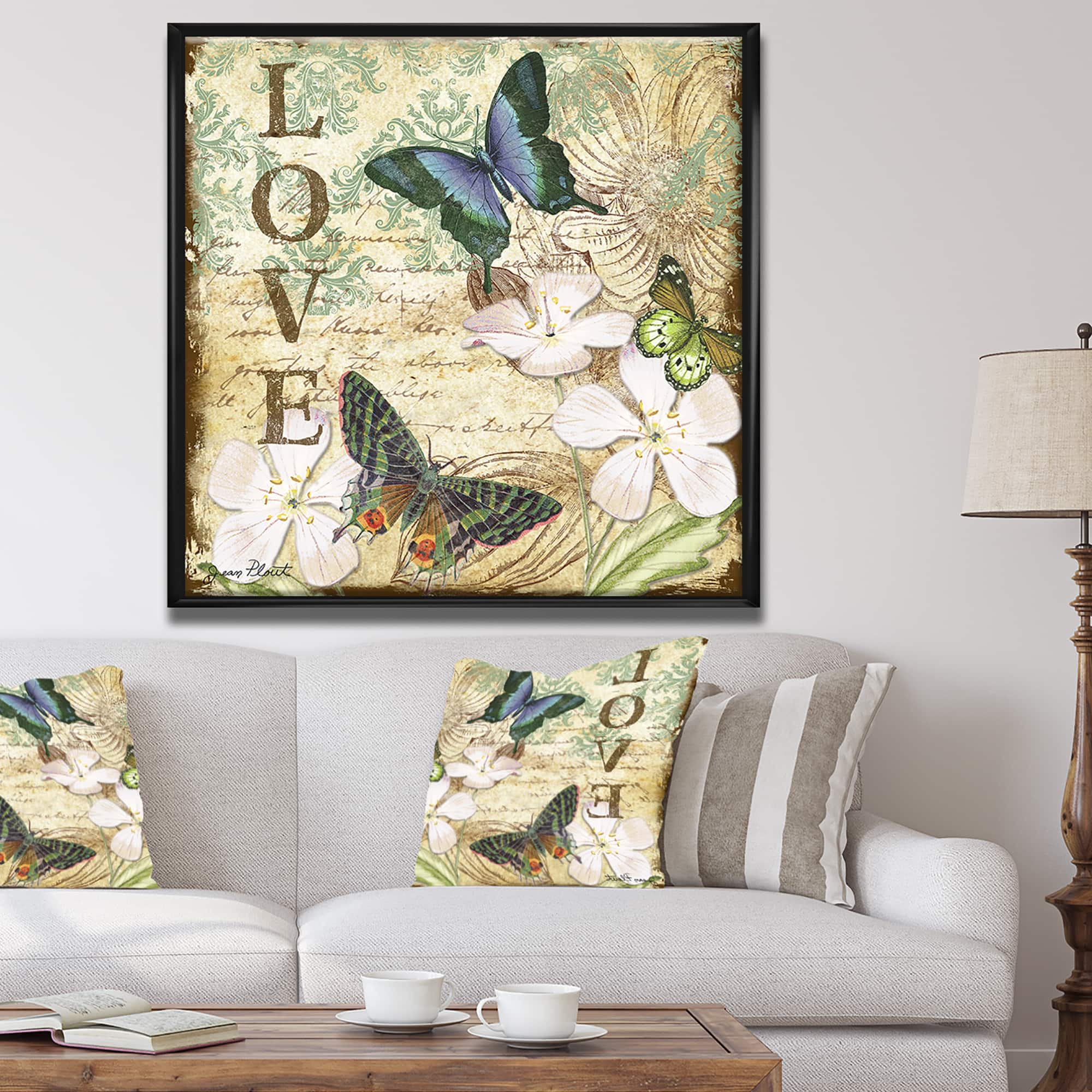 Designart - Inspirational Butterflies Love
