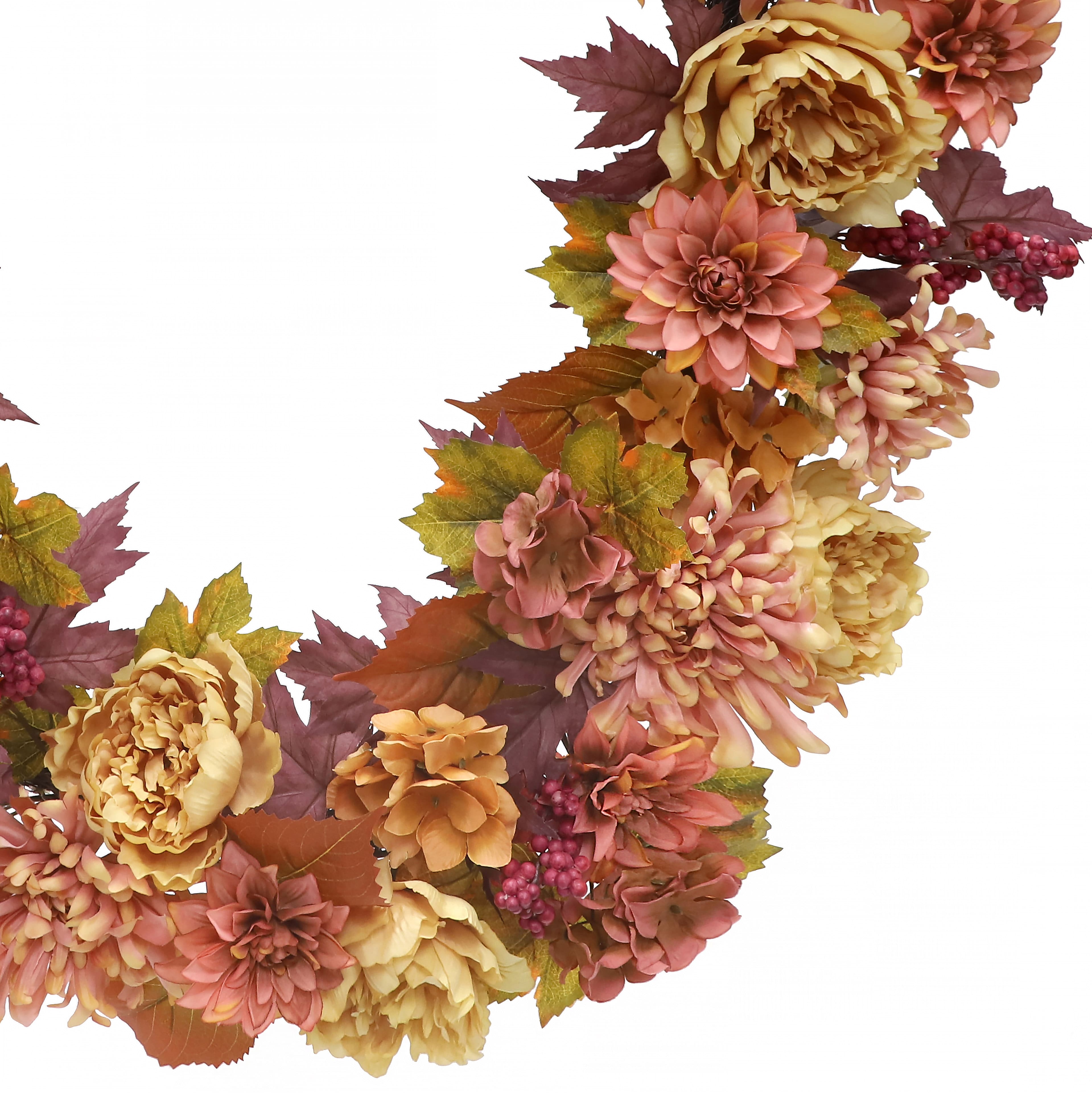 6ft. Pink Dahlia & Burgundy Leaf Mix Garland by Ashland®