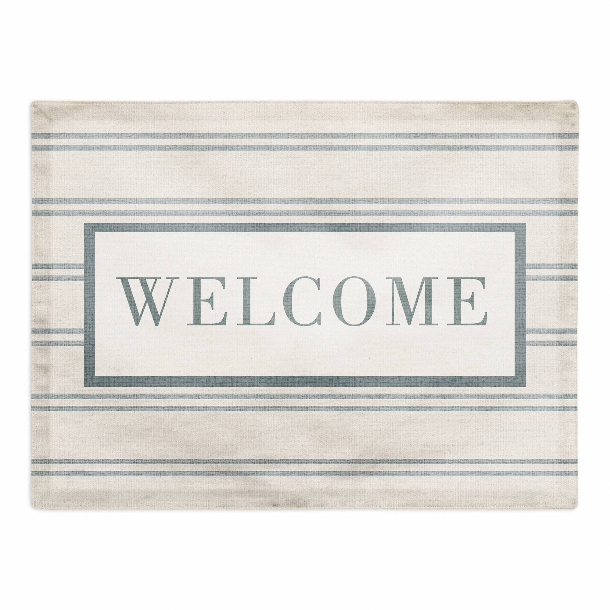 Welcome Stripe Cotton Twill Placemat
