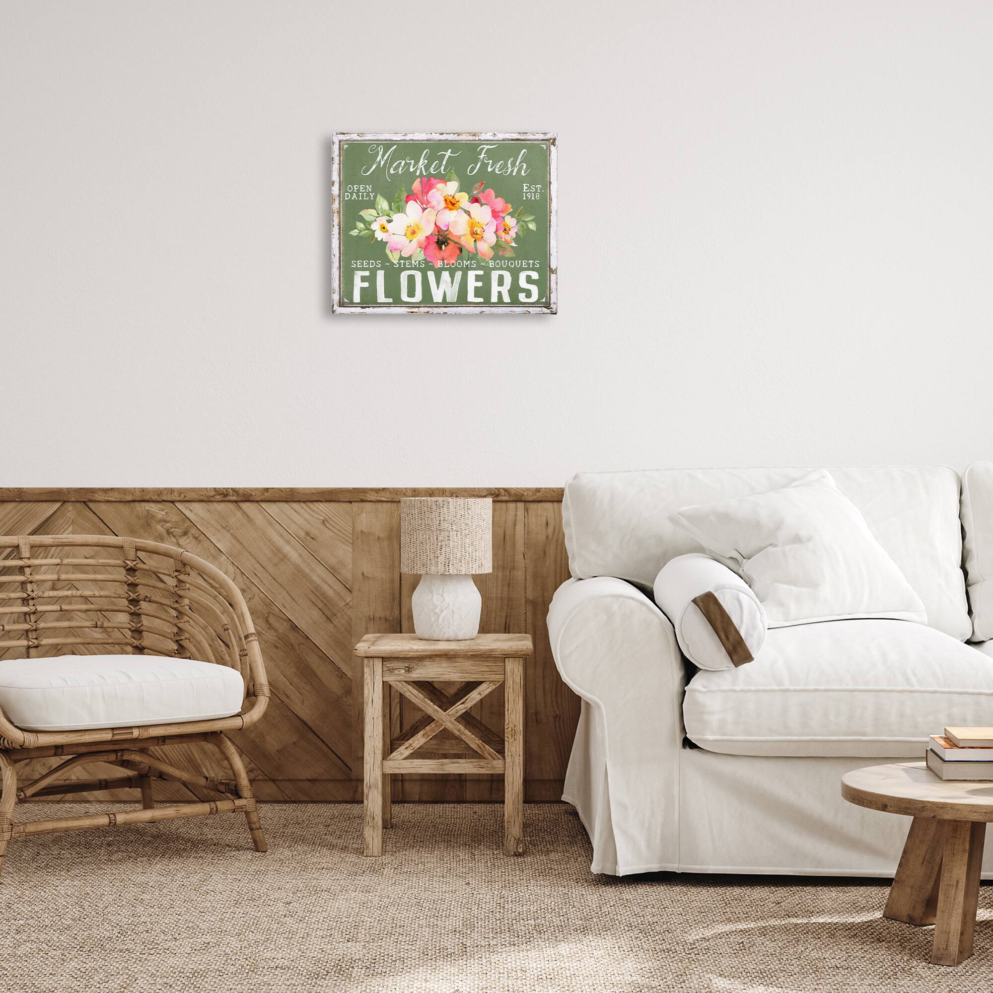 Stupell Industries Antique Market Fresh Flowers Canvas Wall Art