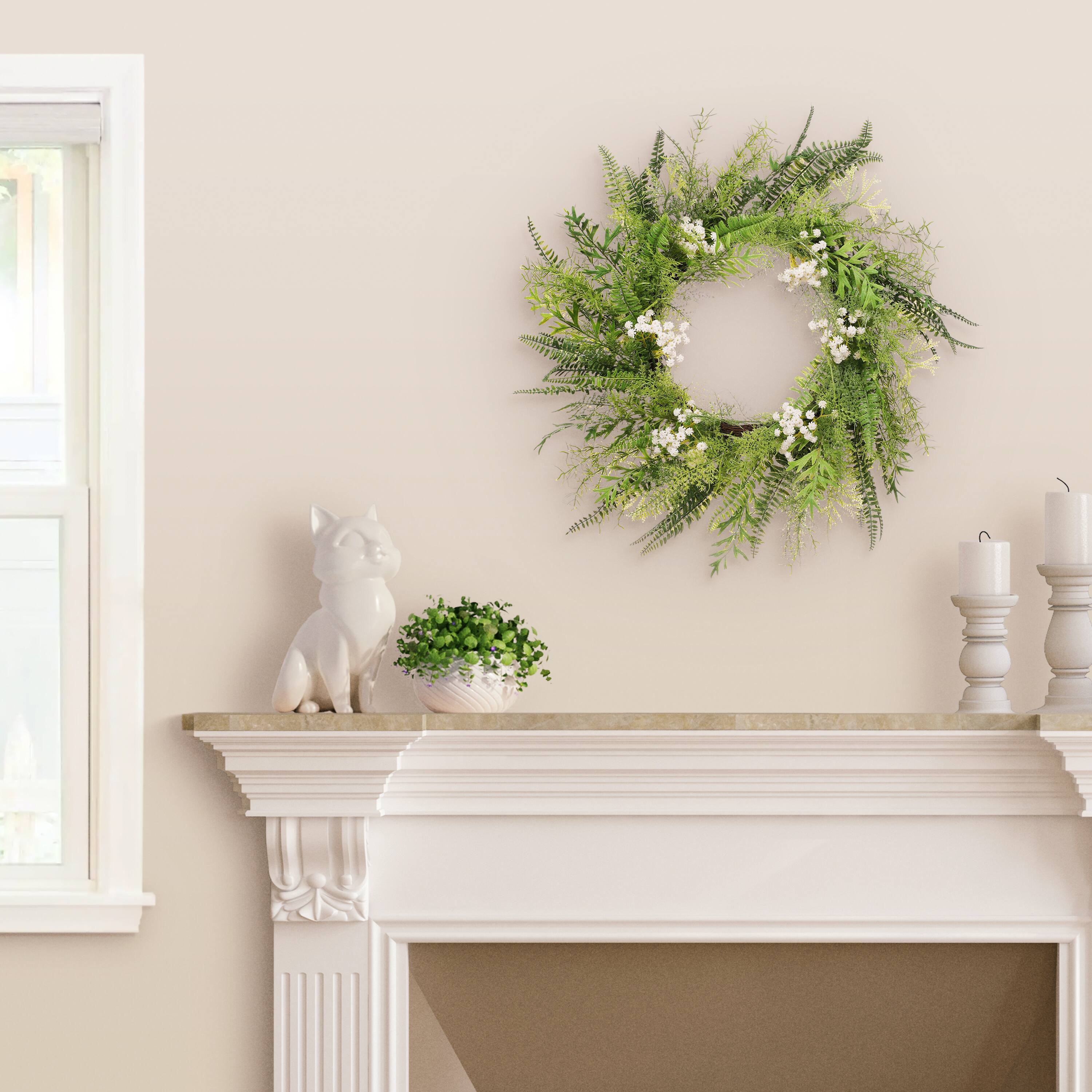 24" Spring Baby's Breath Wreath