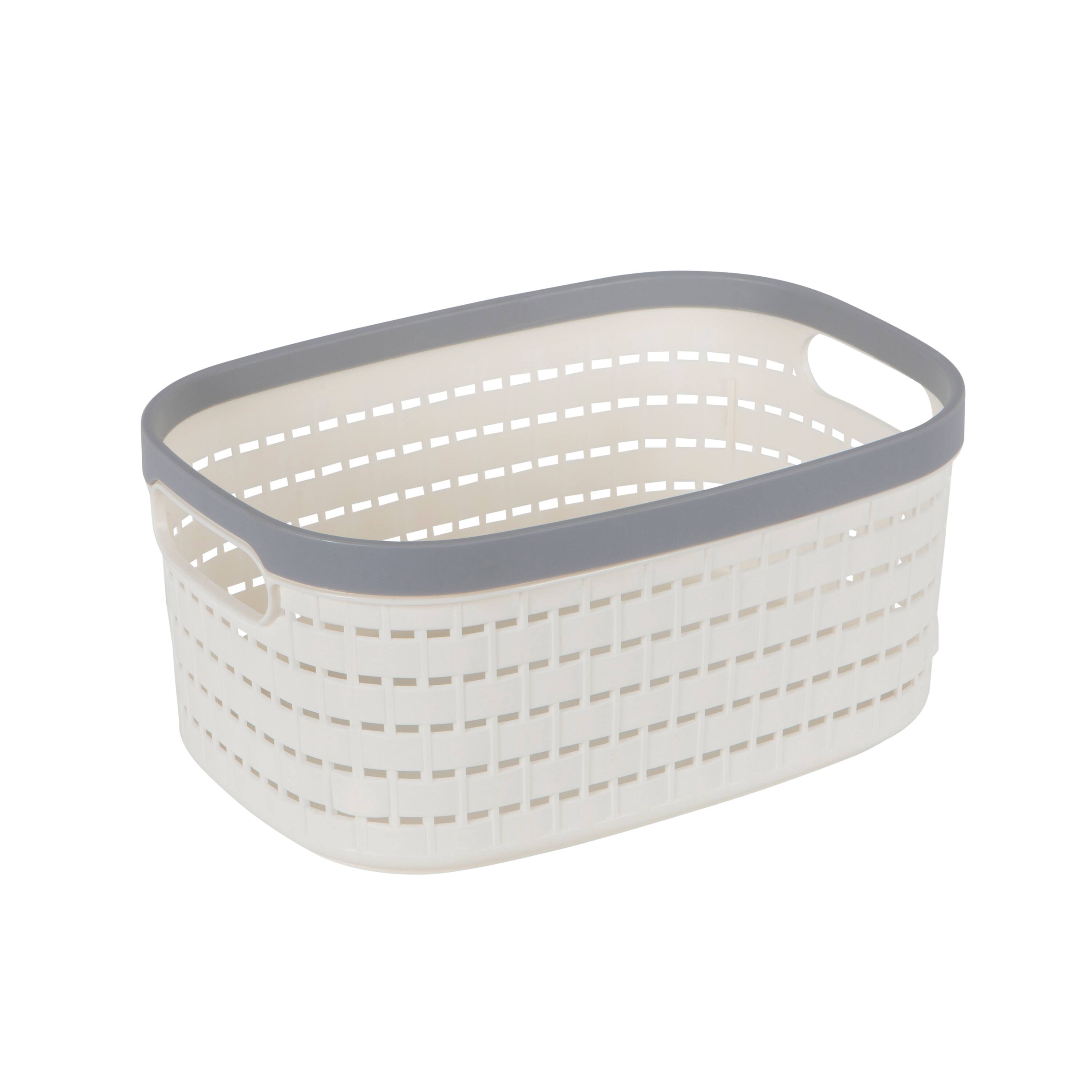 Simplify Medium White Basket Storage Tote, 2ct.