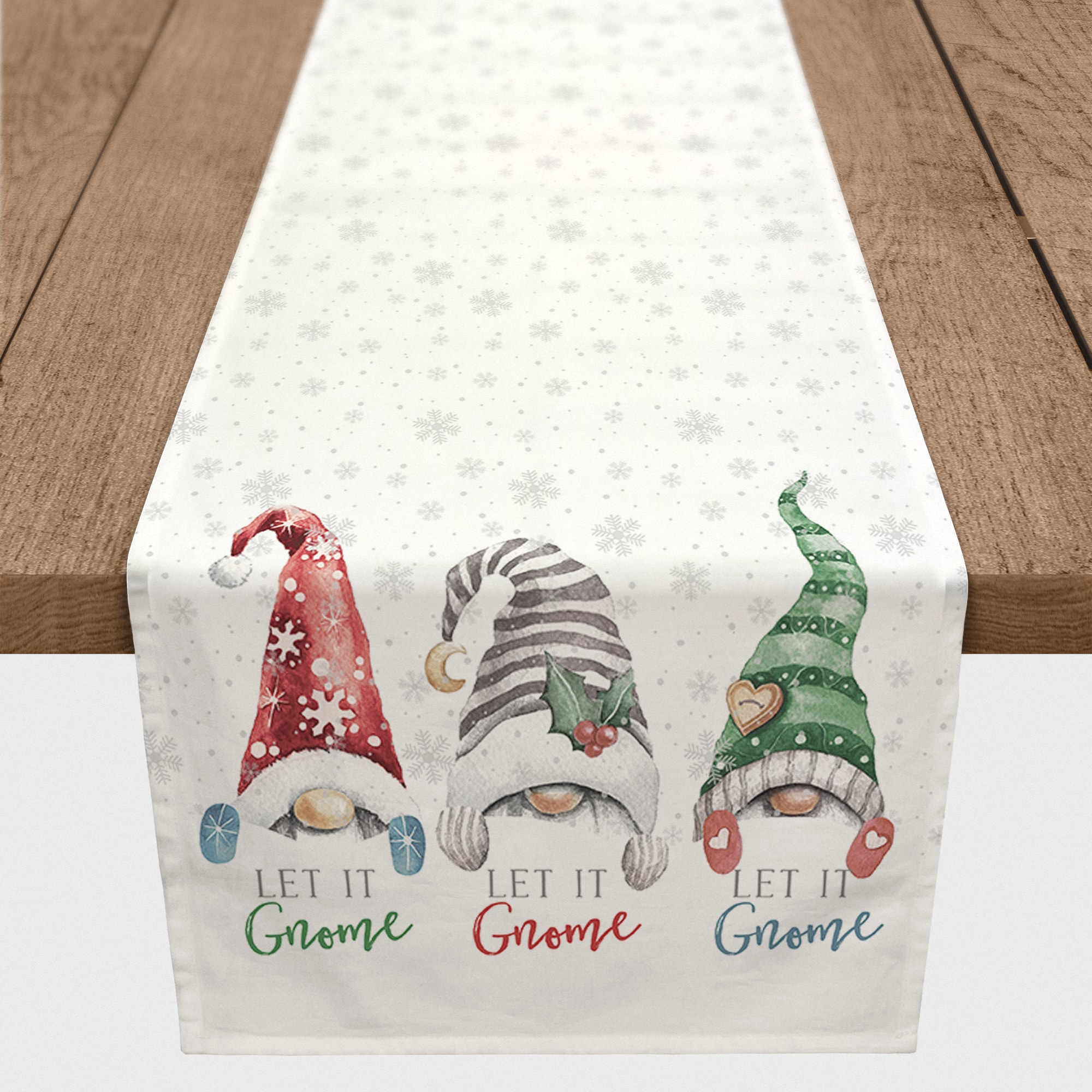 Let it Gnome 16x90 Poly Twill Table Runner