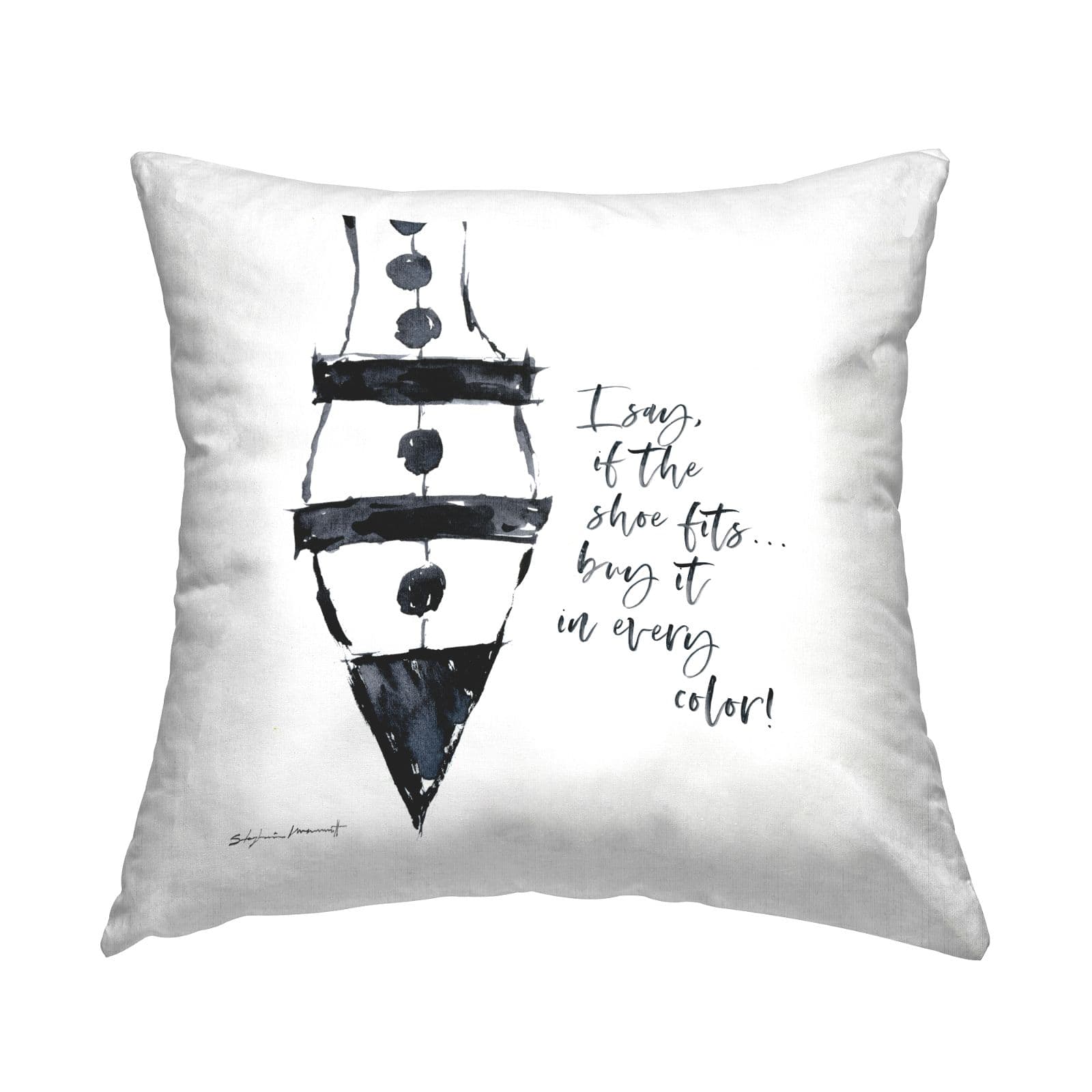 Stupell Industries If The Shoe Fits Fashion Heel Phrase Throw Pillow, 18" x 18"