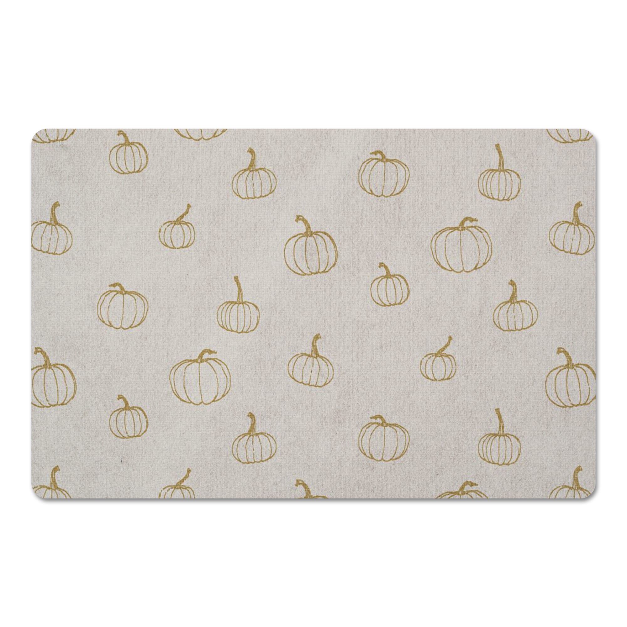 Mustard Yellow Mini Pumpkin Pattern Floor Mat