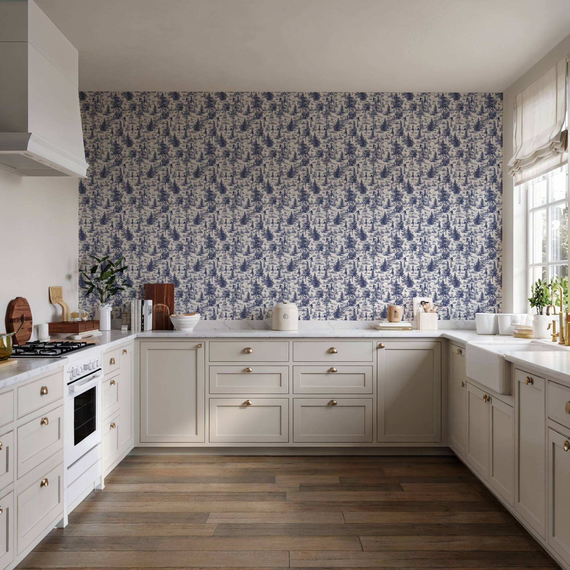 Designs Direct Bigfoot Novelty Toile Peel & Stick Wallpaper