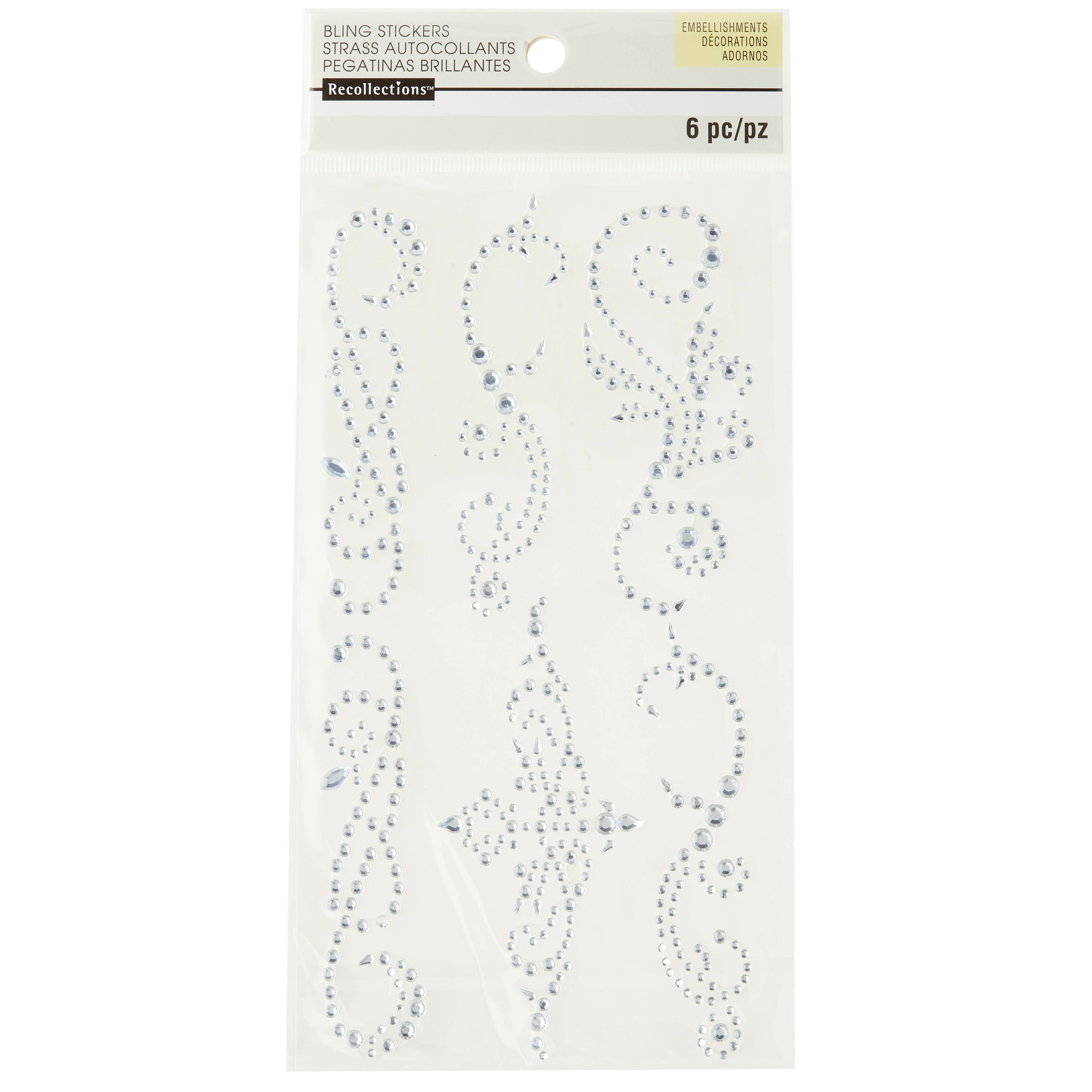 12 Packs: 6 ct. (72 total) Clear Flourish Adhesive Rhinestones by Recollections™ 