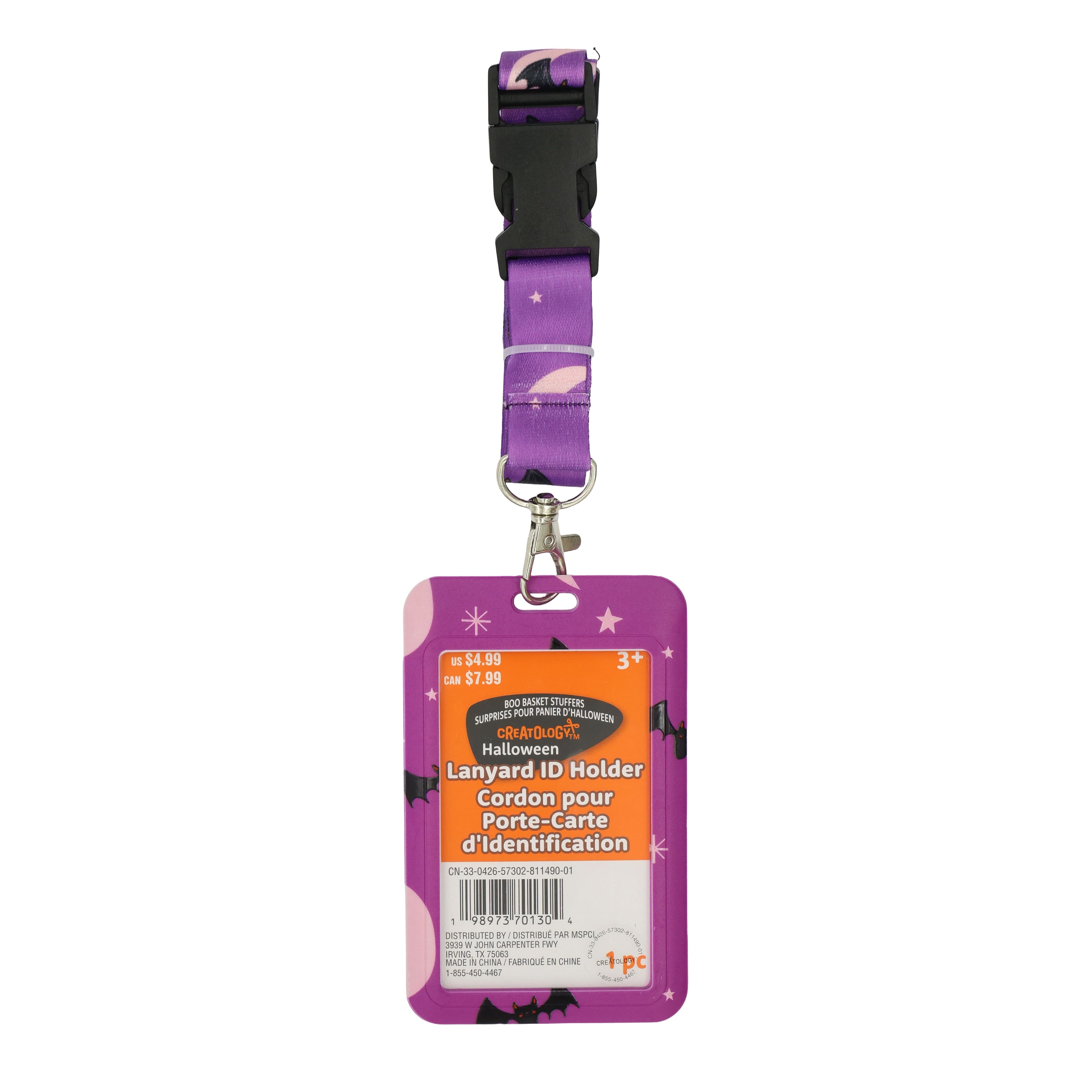 Purple & Black Bats Lanyard ID Holder by Creatology™