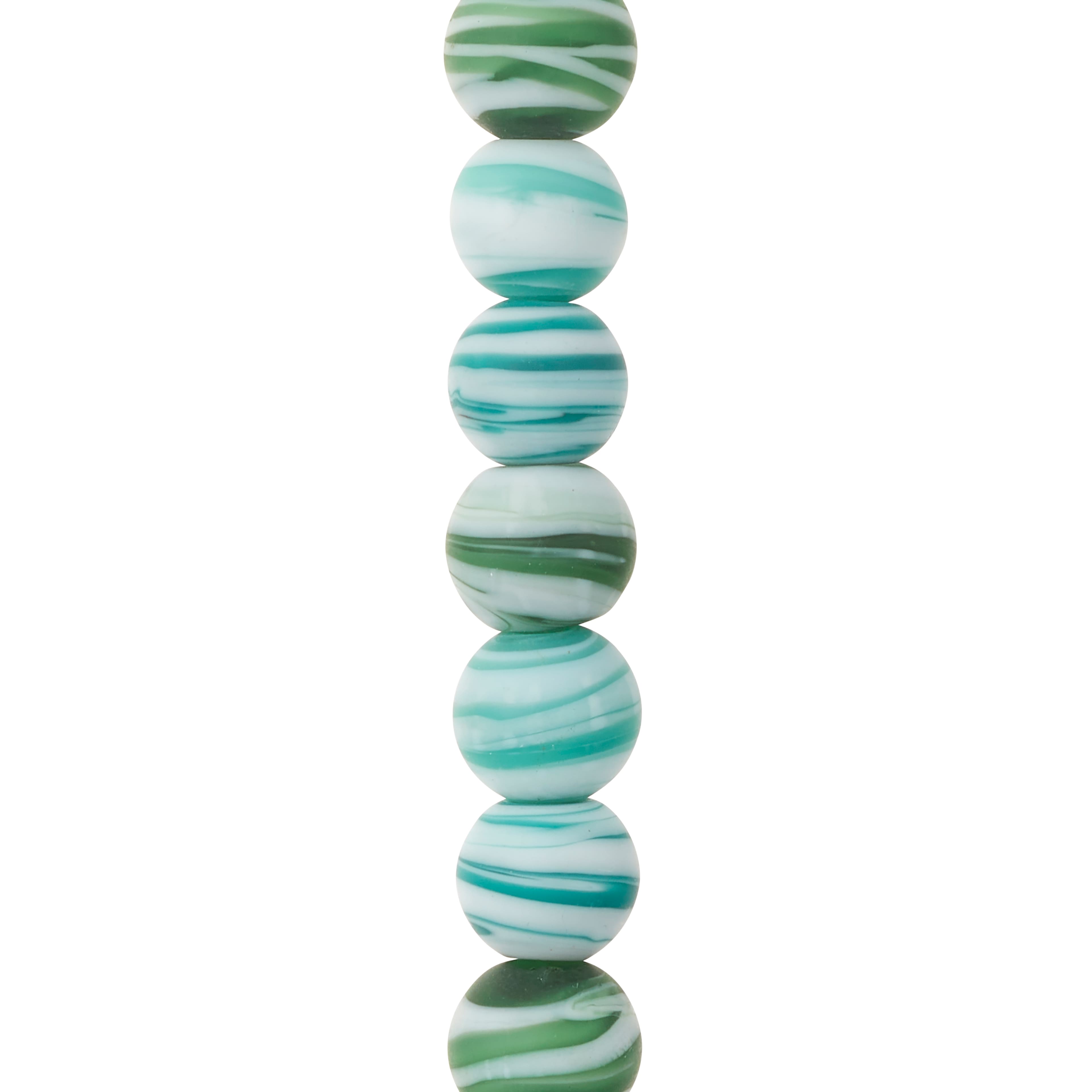 12 Pack: Aqua Mix Round Glass Beads, 12mm by Bead Landing™