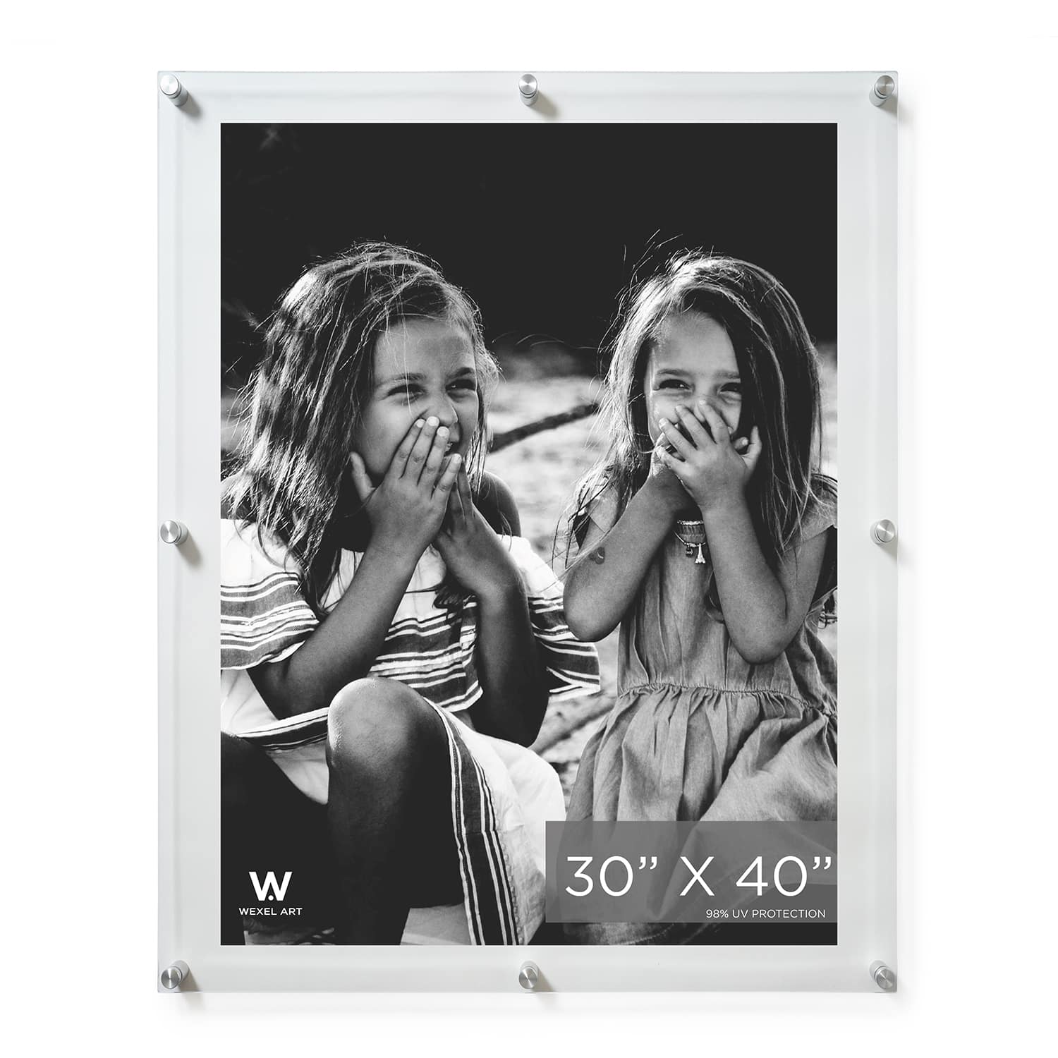 Wexel Art Double Panel Clear Acrylic Floating Wall Frame with Silver Hardware
