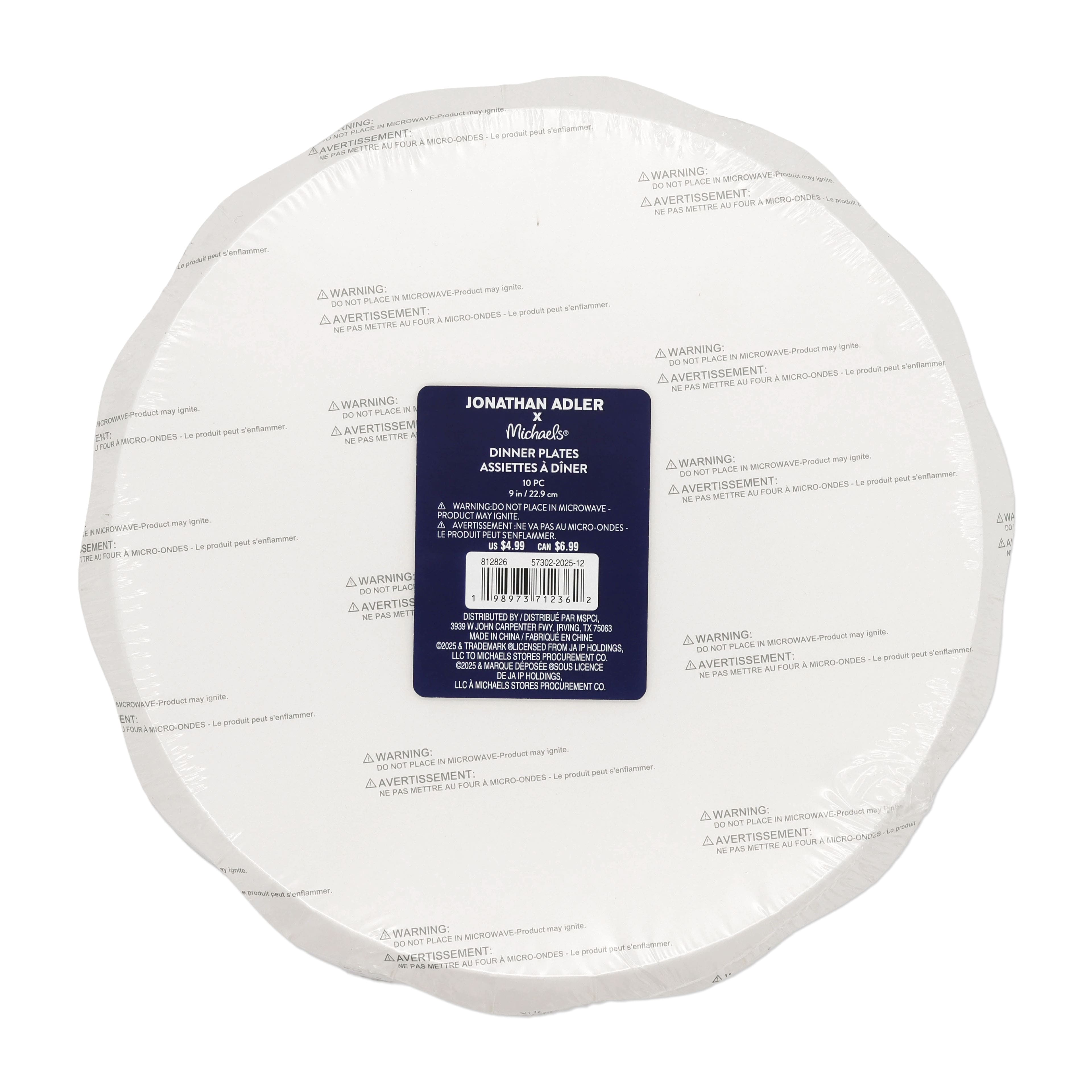 Jonathan Adler x Michaels 9" Teal Stripes Paper Dinner Plates, 10ct.