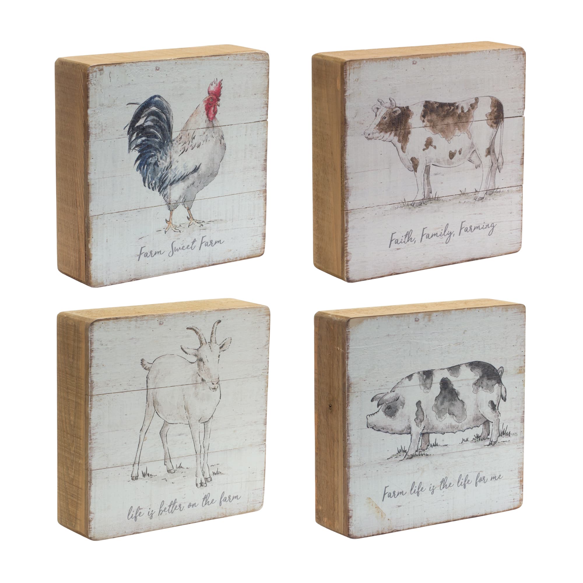 7.75" Wood Farm Sign Set