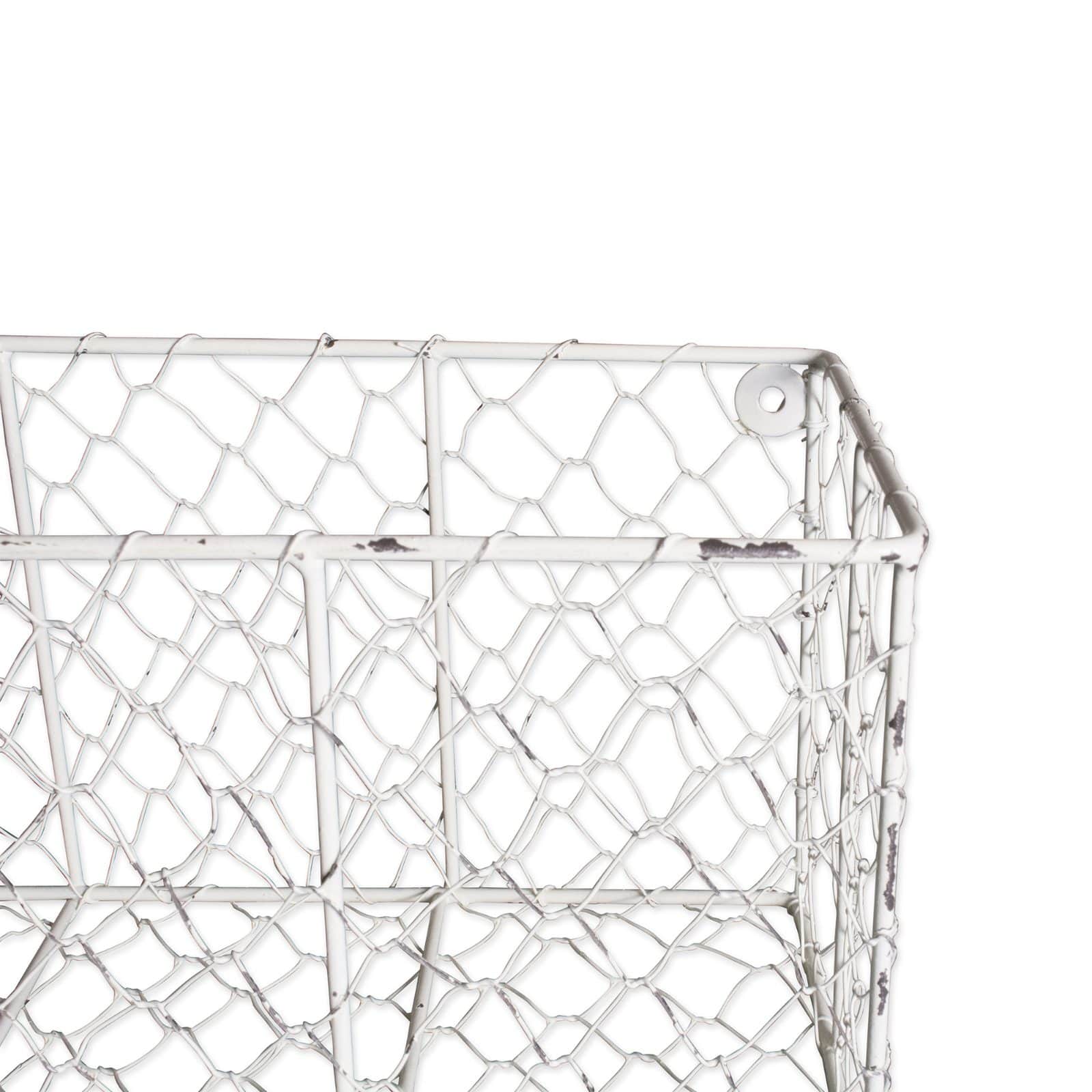DII® Antique White Wall Mount Chicken Wire Basket Set