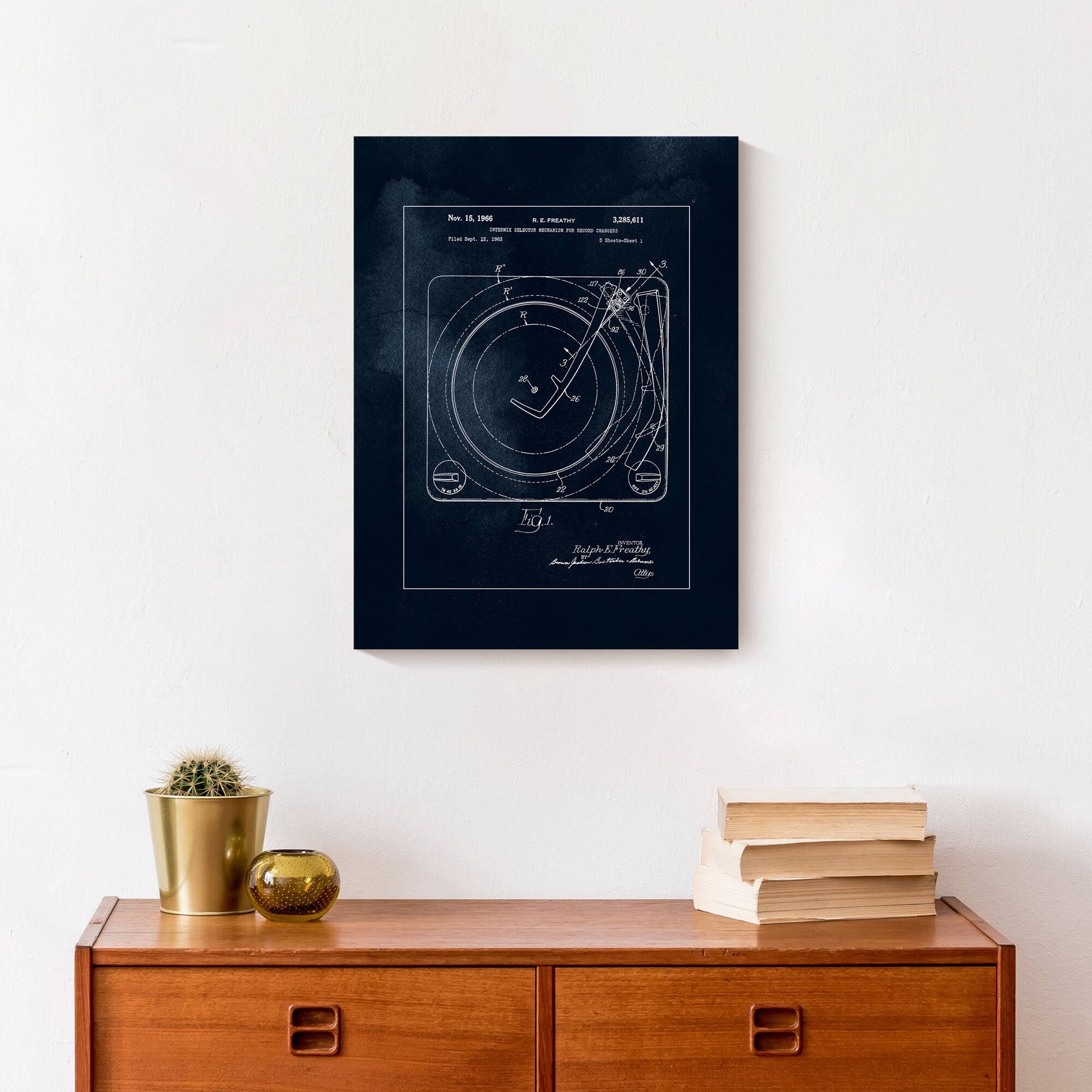 Record Player Changer 12" x 16" Canvas Wall Art