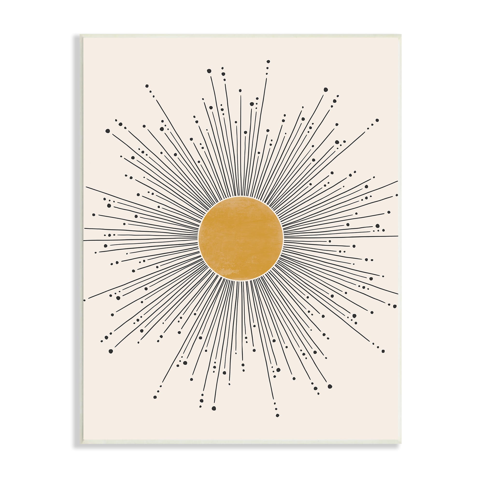 Stupell Industries Art Deco Summer Sun Geometric Line Bursts Wall Plaque