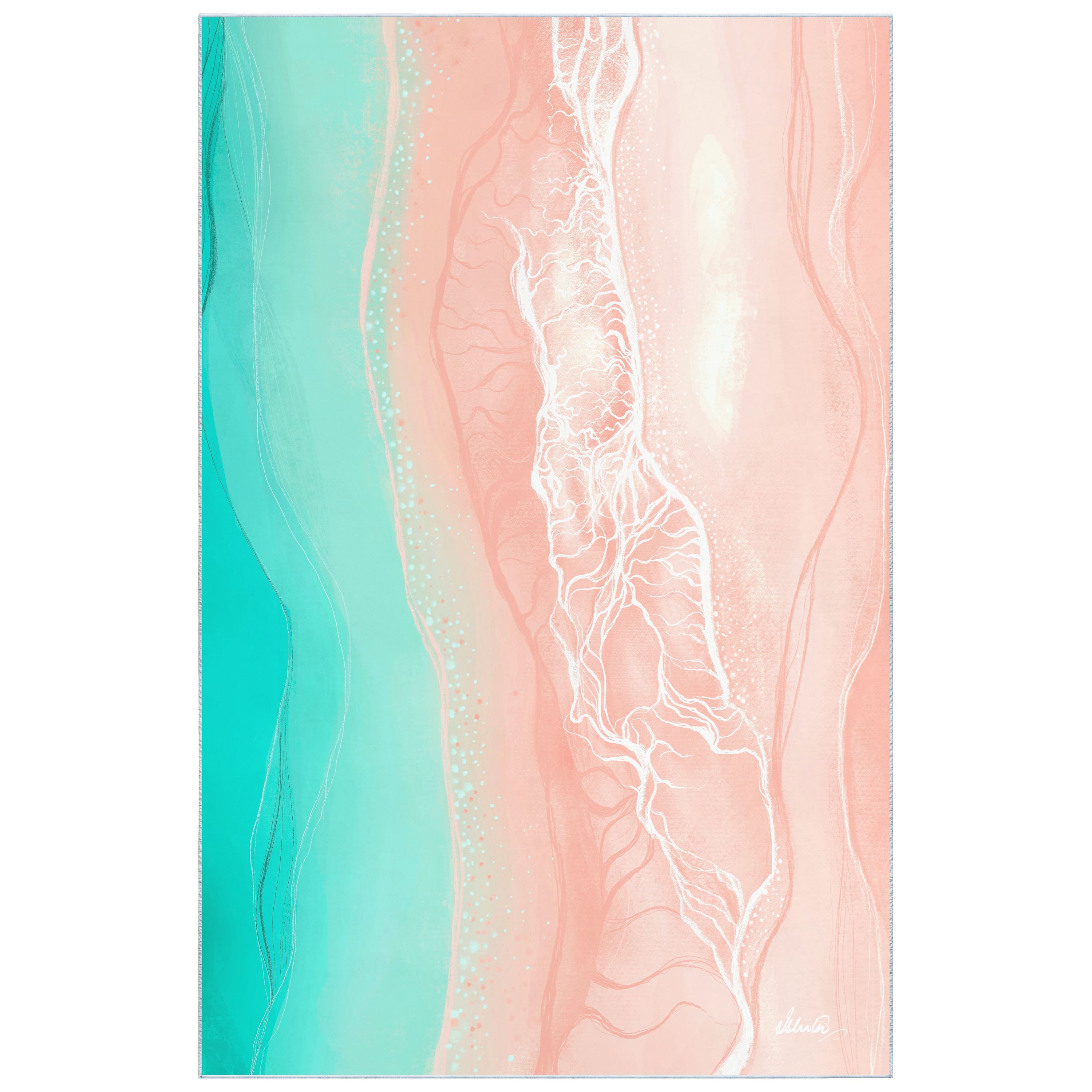 Empire Art Direct 5ft. x 7.5ft. Ethereal Shore I Tapis D'Art Washable Area Rug