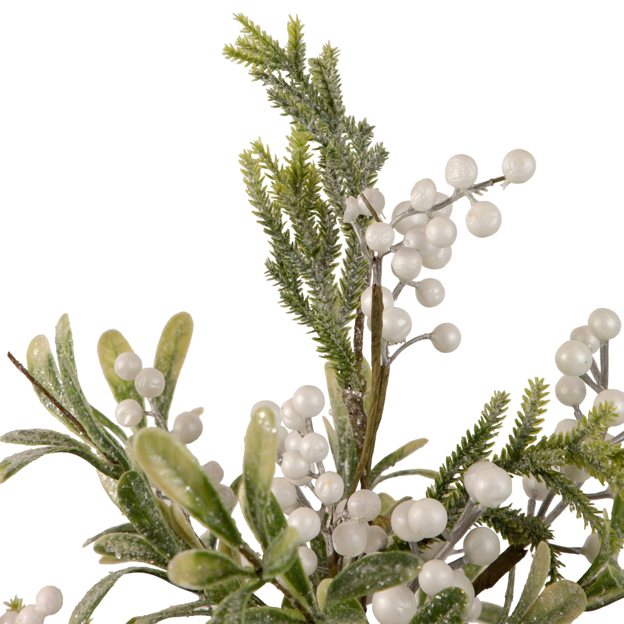 2ft. Unlit Potted White Berry & Frosted Pine Christmas Tree