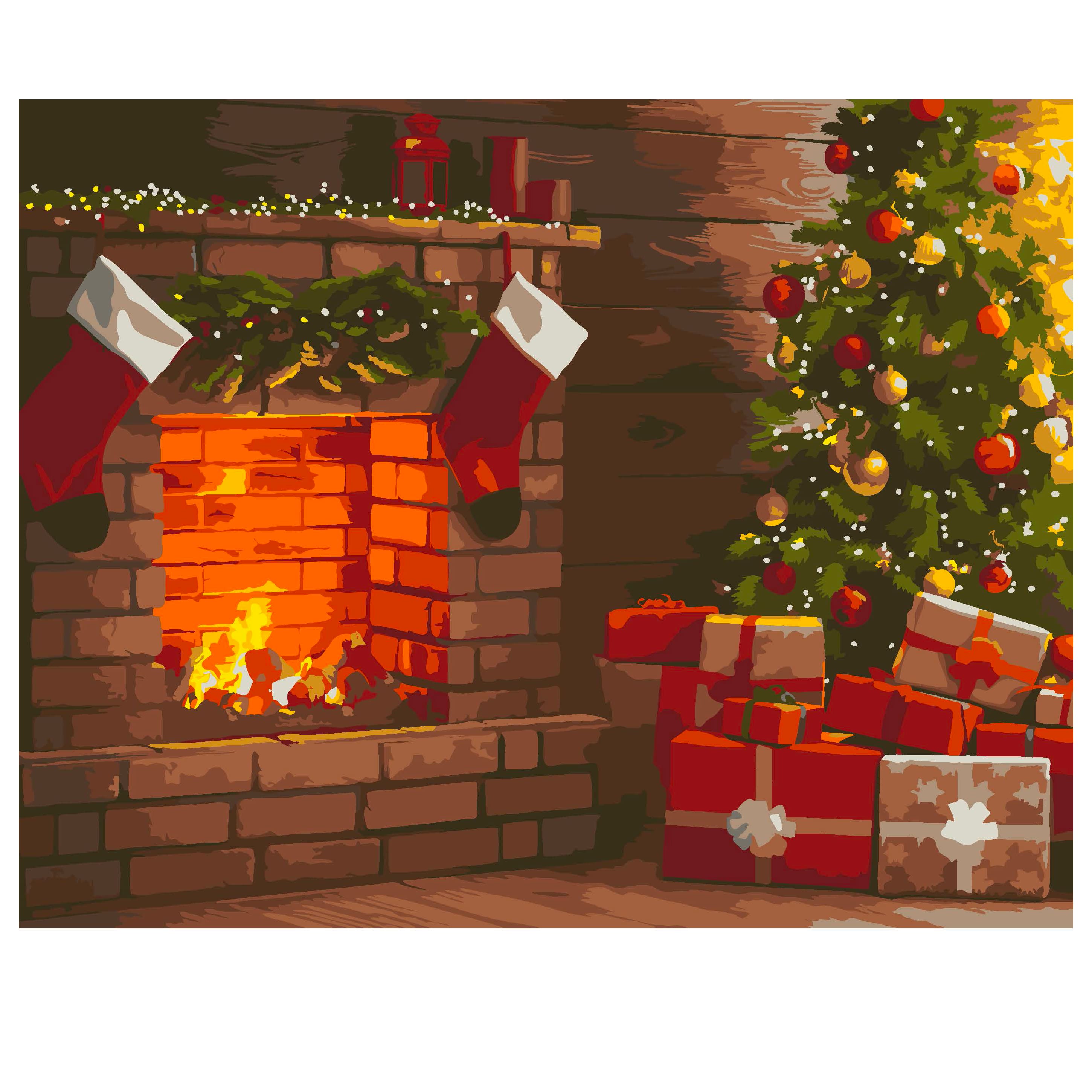 11" x 14" Living Room Fireplace Paint-by-Number Kit by Artist's Loft®