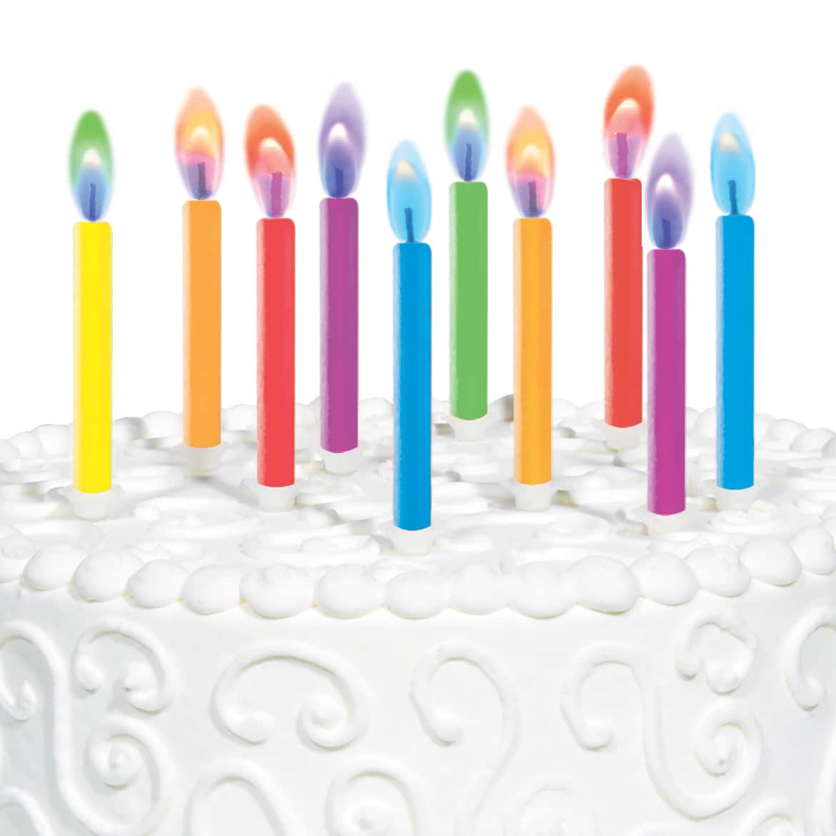 12 Packs: 12 ct. (144 total) Color Flame Candles by Makery®