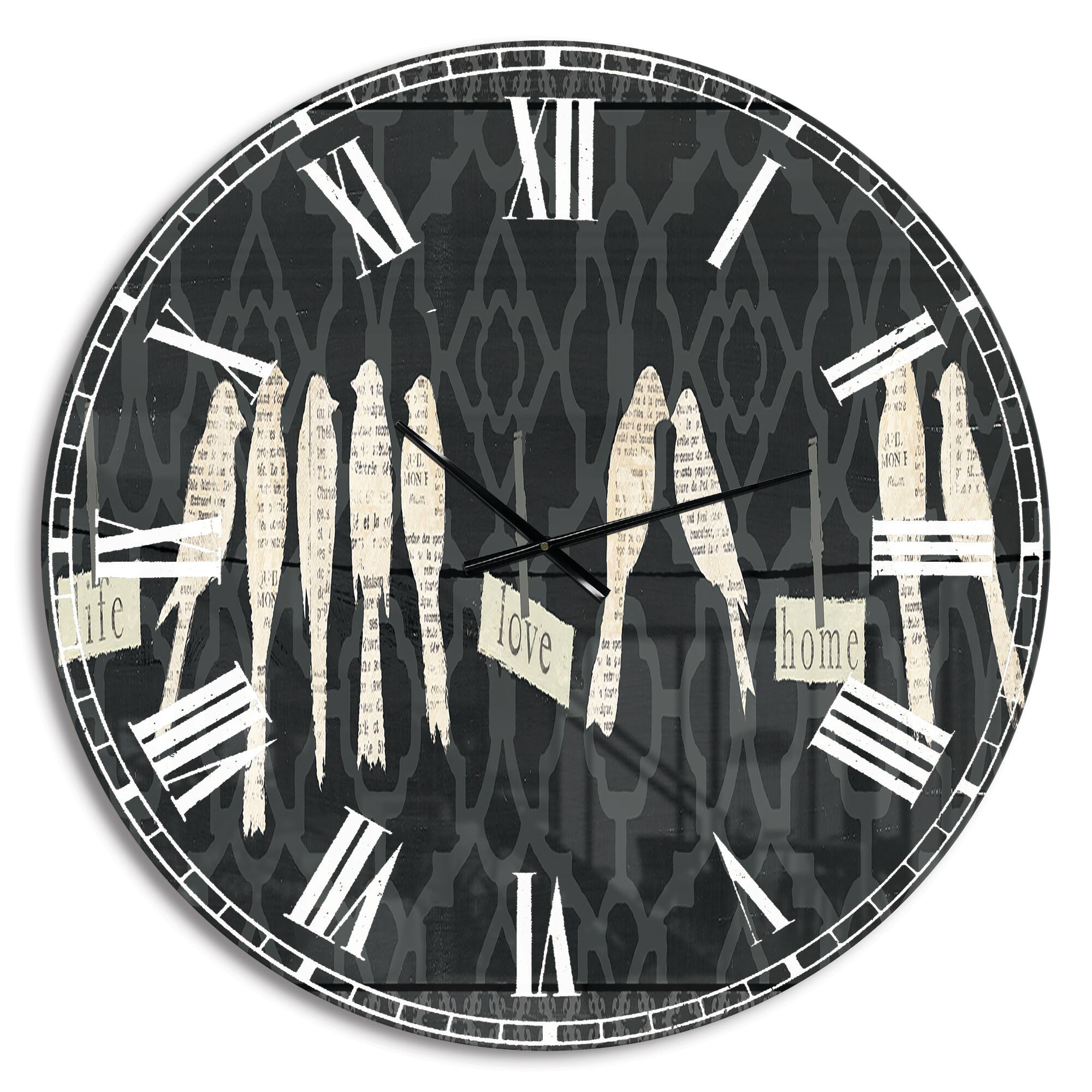 Designart French Bird Flea Market II Wall Clock
