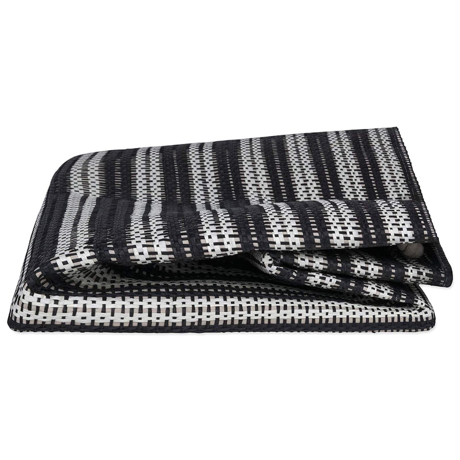 DII® Large Black & White Striped Weave Round Paper Storage Basket