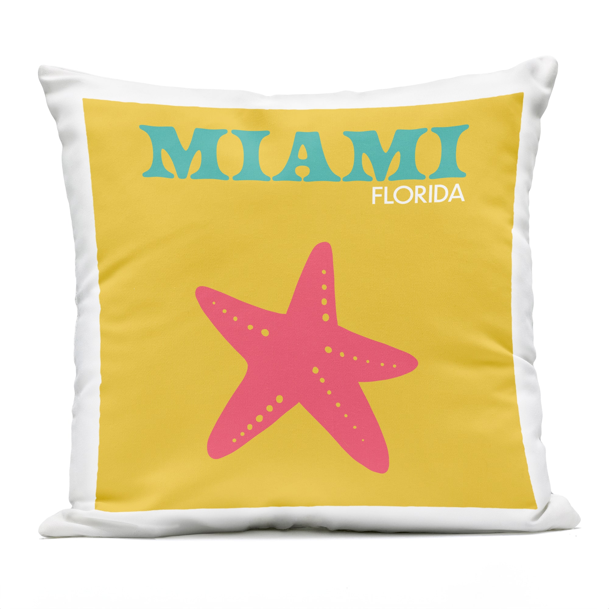 Stupell Industries 18" x 18" Miami Florida Summer Starfish Outdoor Print Throw Pillow
