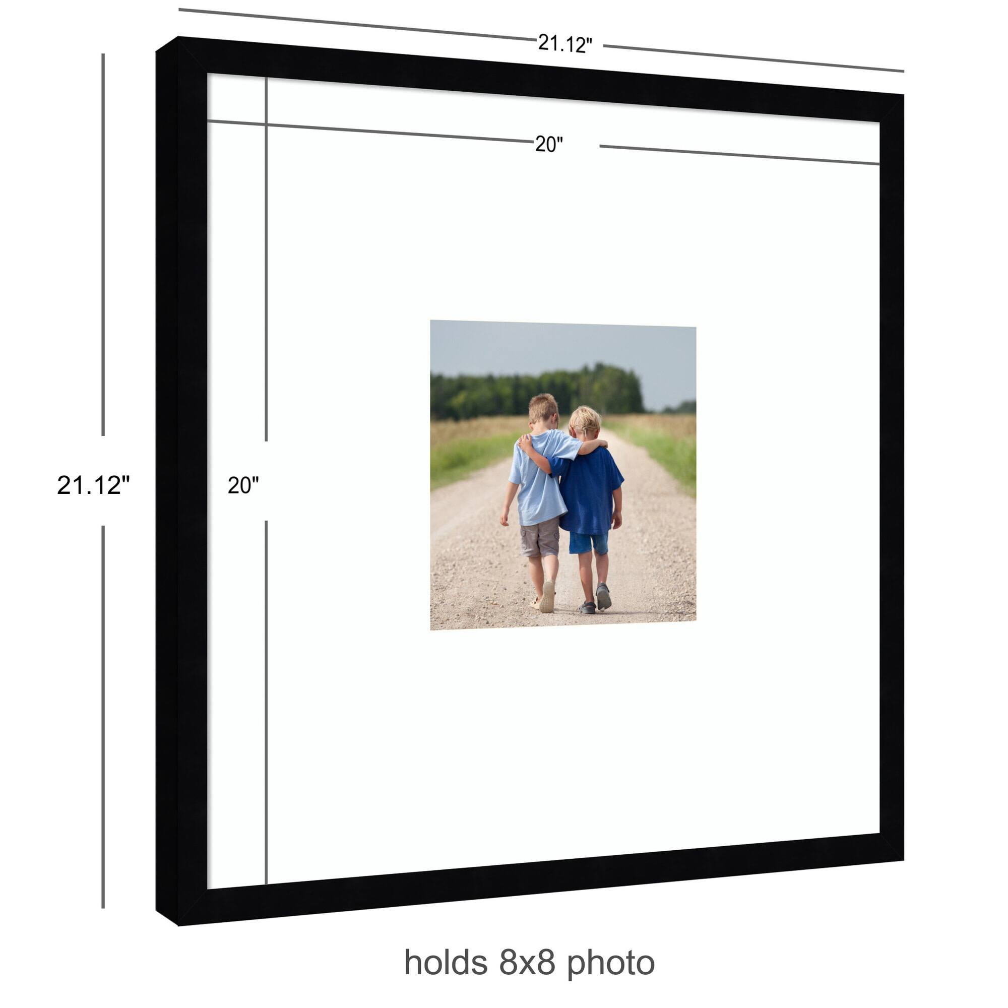 Kate and Laurel Svelte Noir Black Photo Frames with Mat