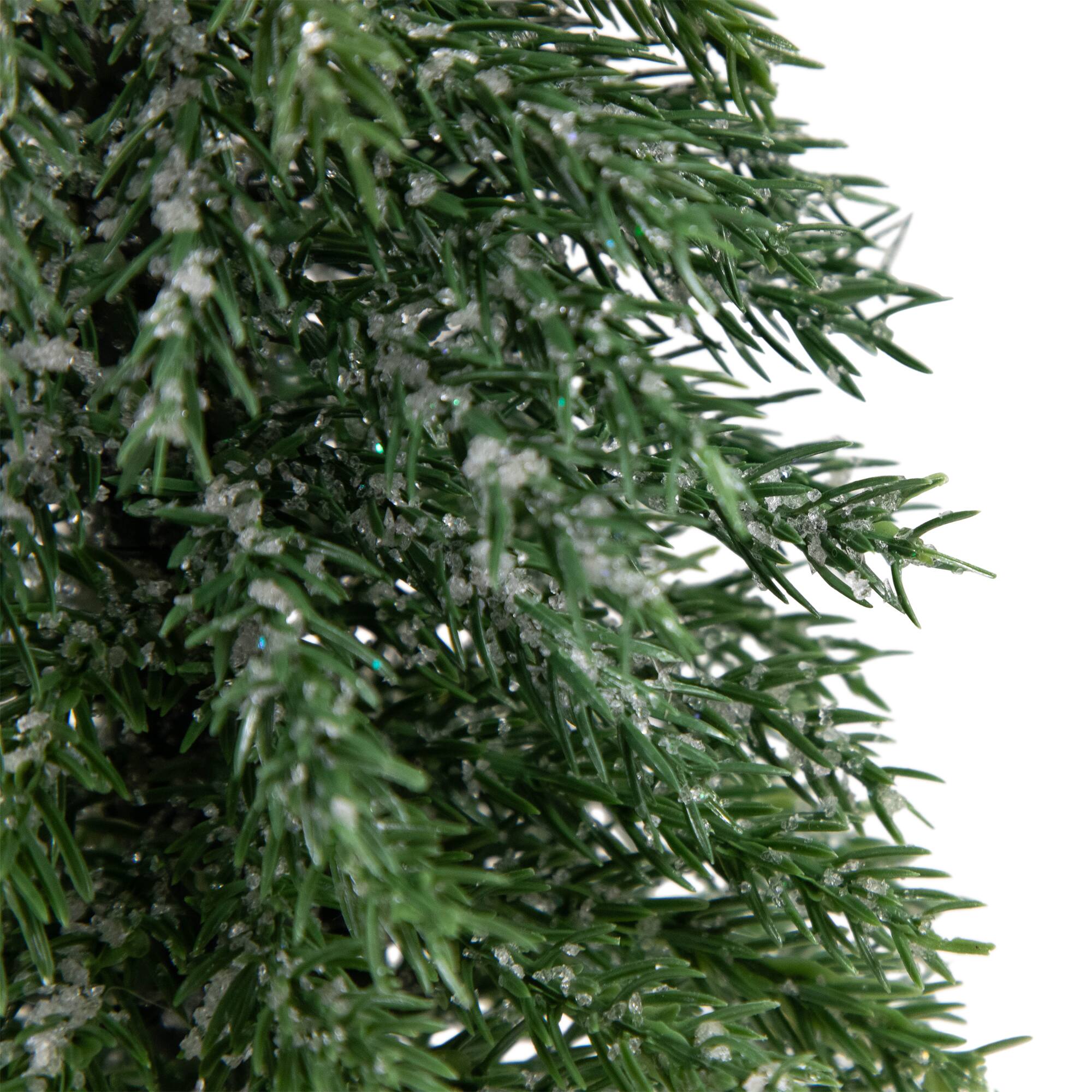 14" Unlit Frosted Icy Pine Christmas Tree in Jute Base
