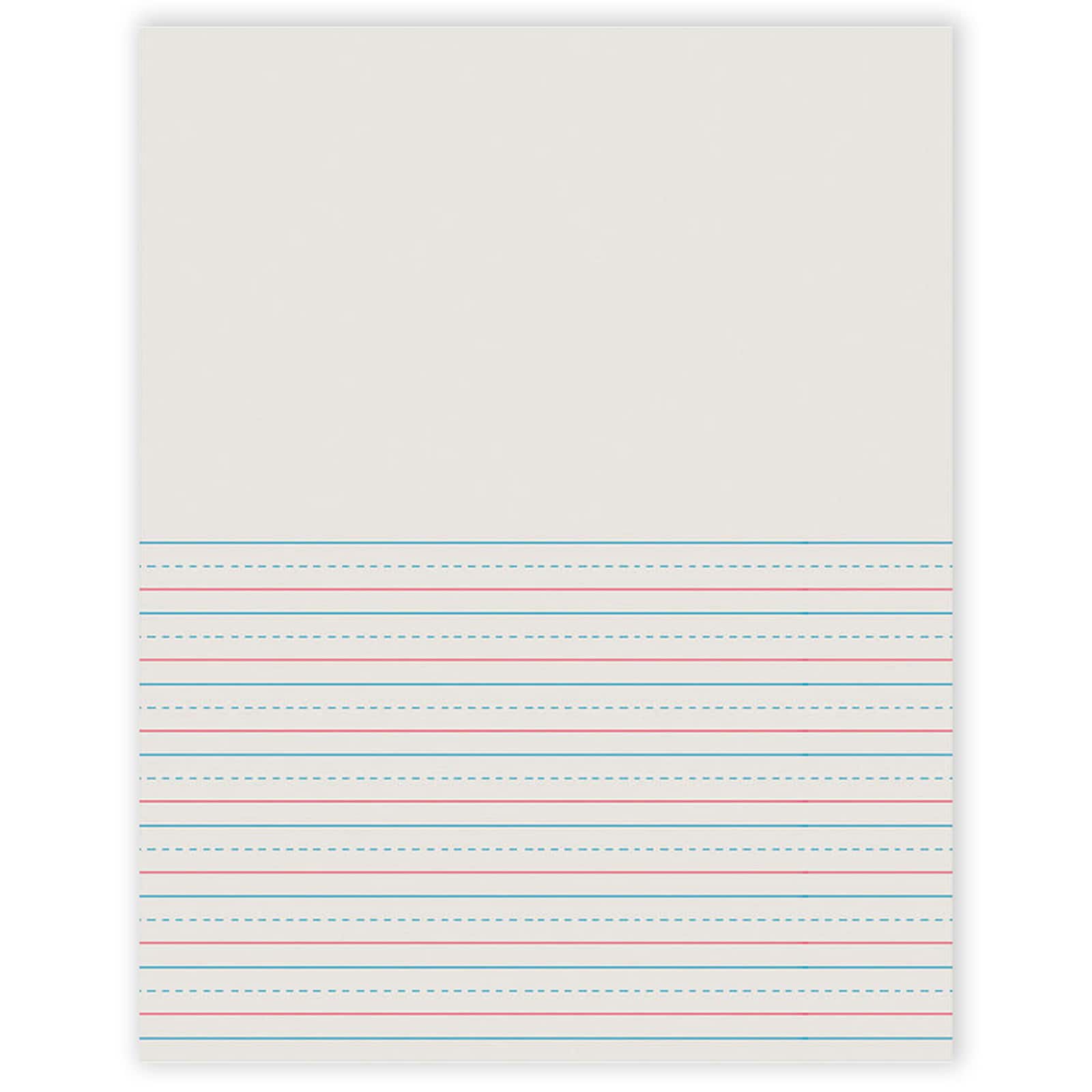 Pacon® White 1/2" Short Ruled Newsprint Storybook Paper, 5 Packs