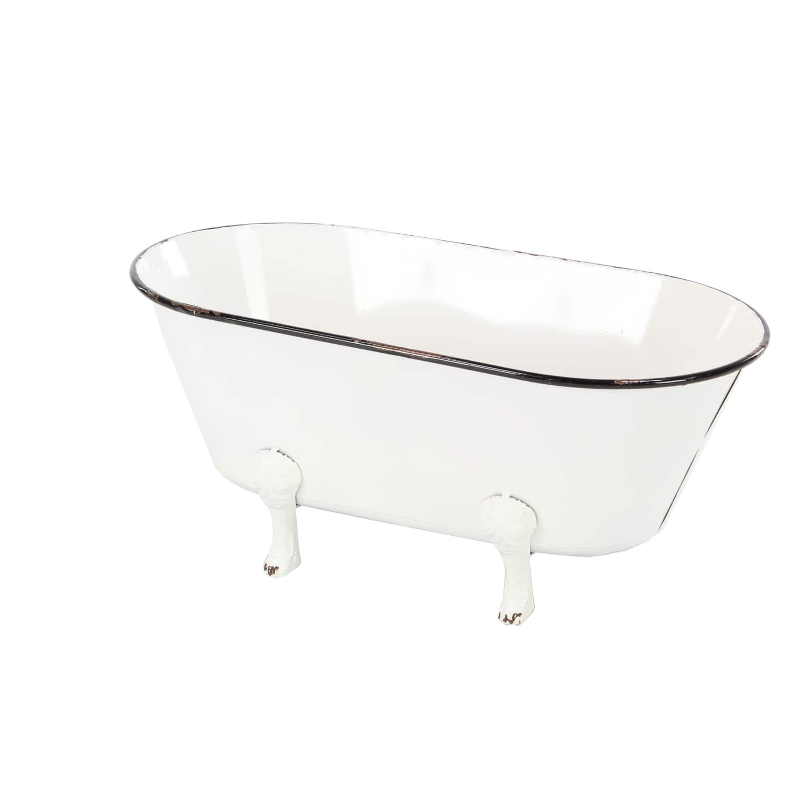 20" White Metal Farmhouse Planter