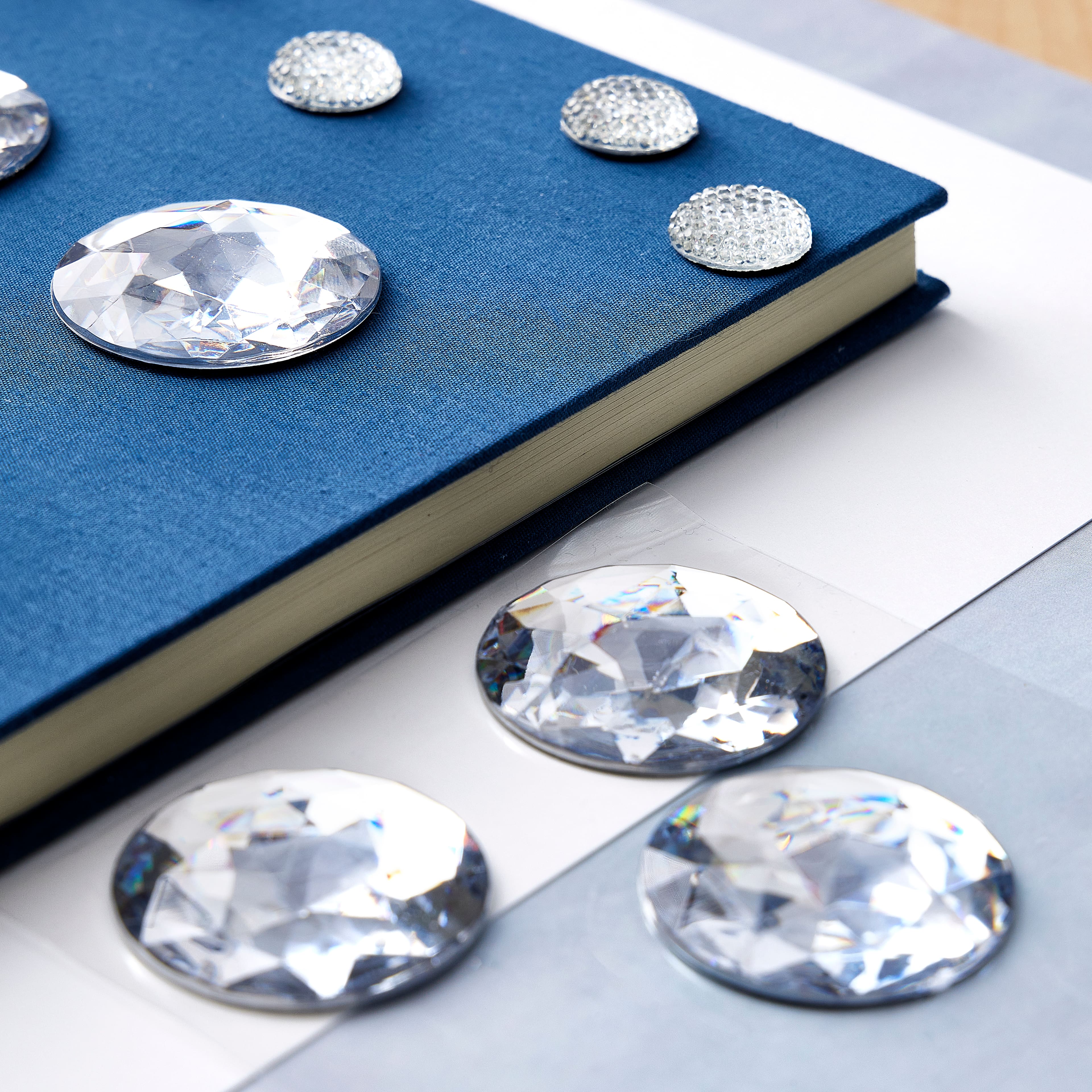 12 Packs: 5 ct. (60 total) Clear Jumbo Round Rhinestone Stickers by Recollections™