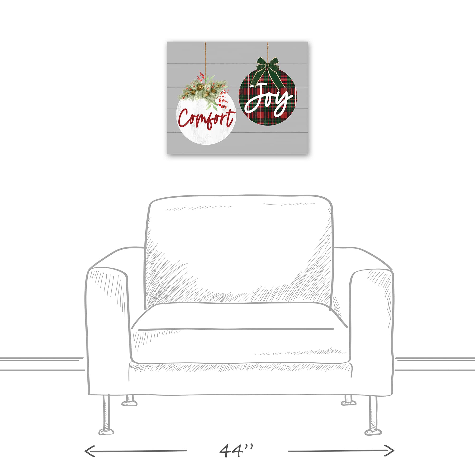 Comfort and Joy Ornaments 20x16 Canvas Wall Art
