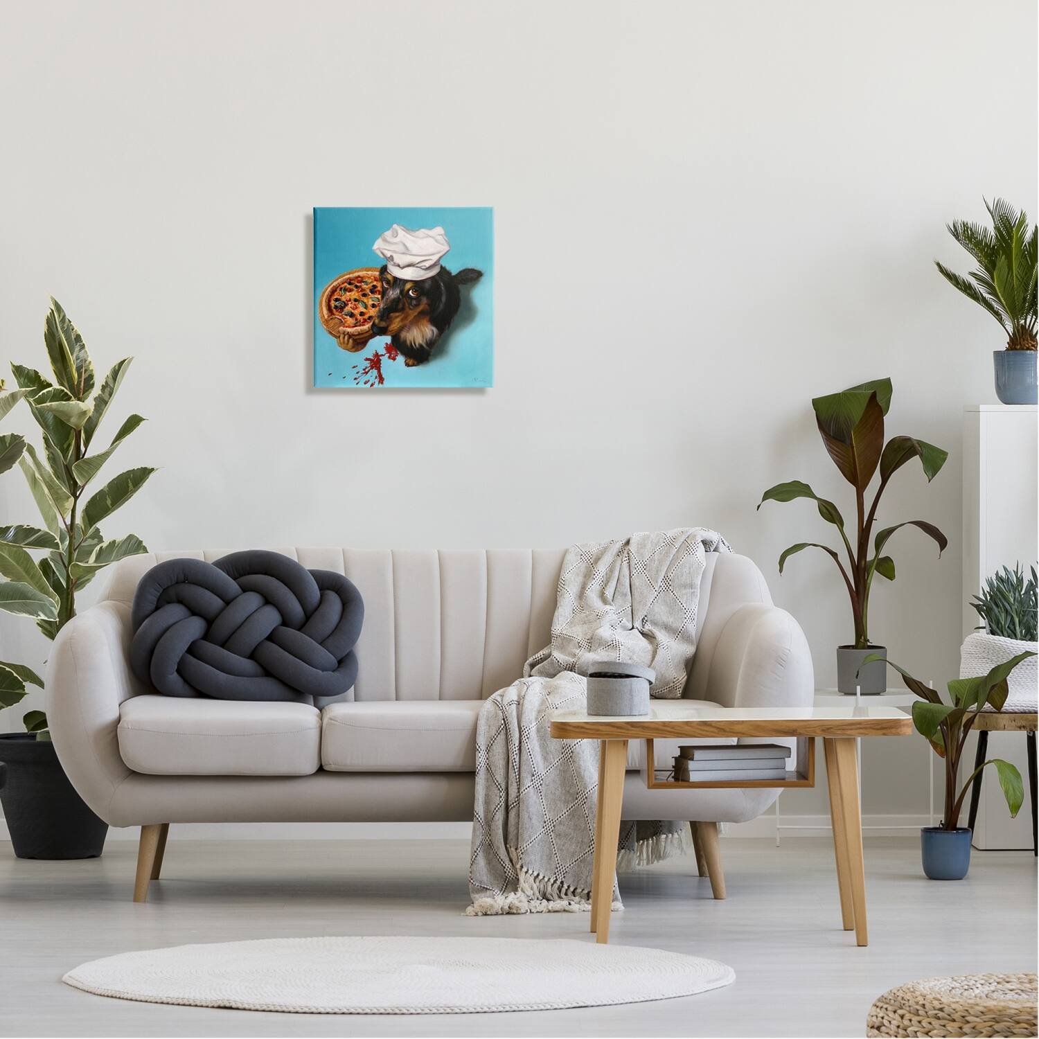 Stupell Industries Dog Chef Pizza Bite Portrait Canvas Wall Art
