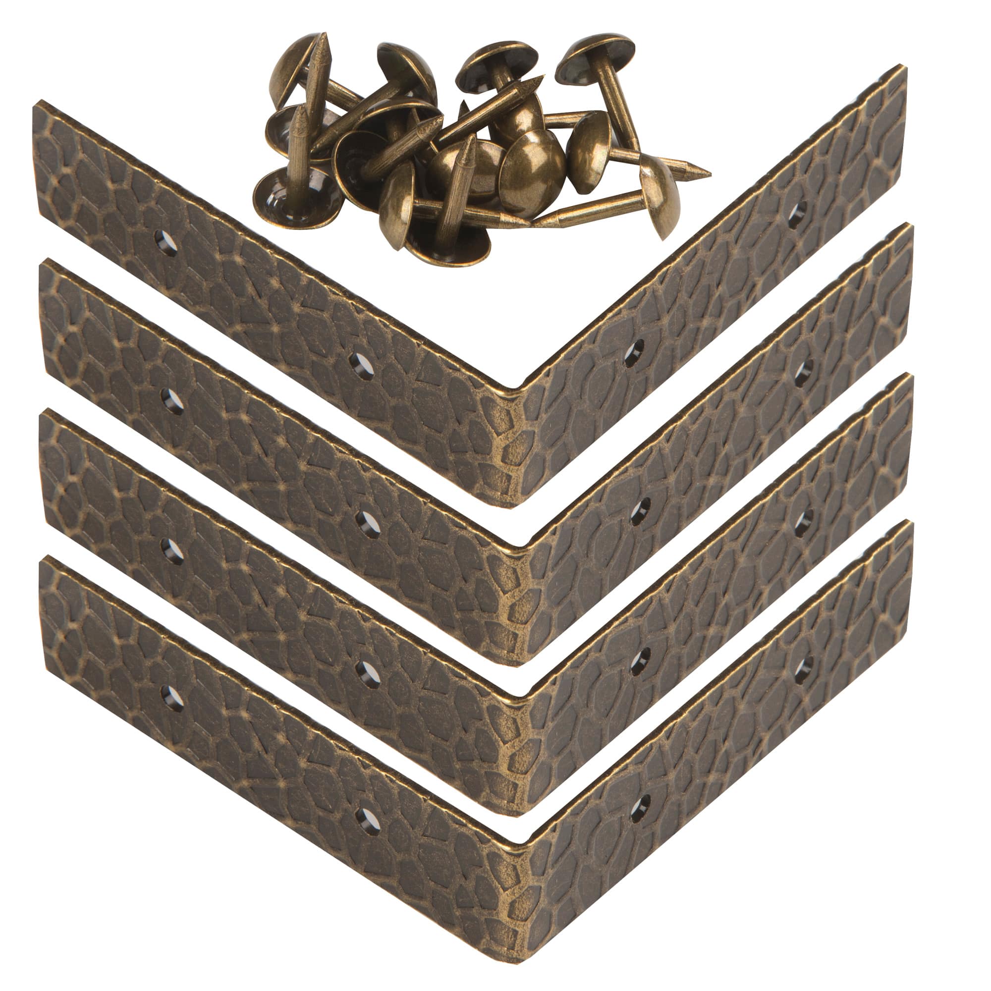 Dritz® Home Antique Brass Small Textured Right Angle Corners, 4 Sets