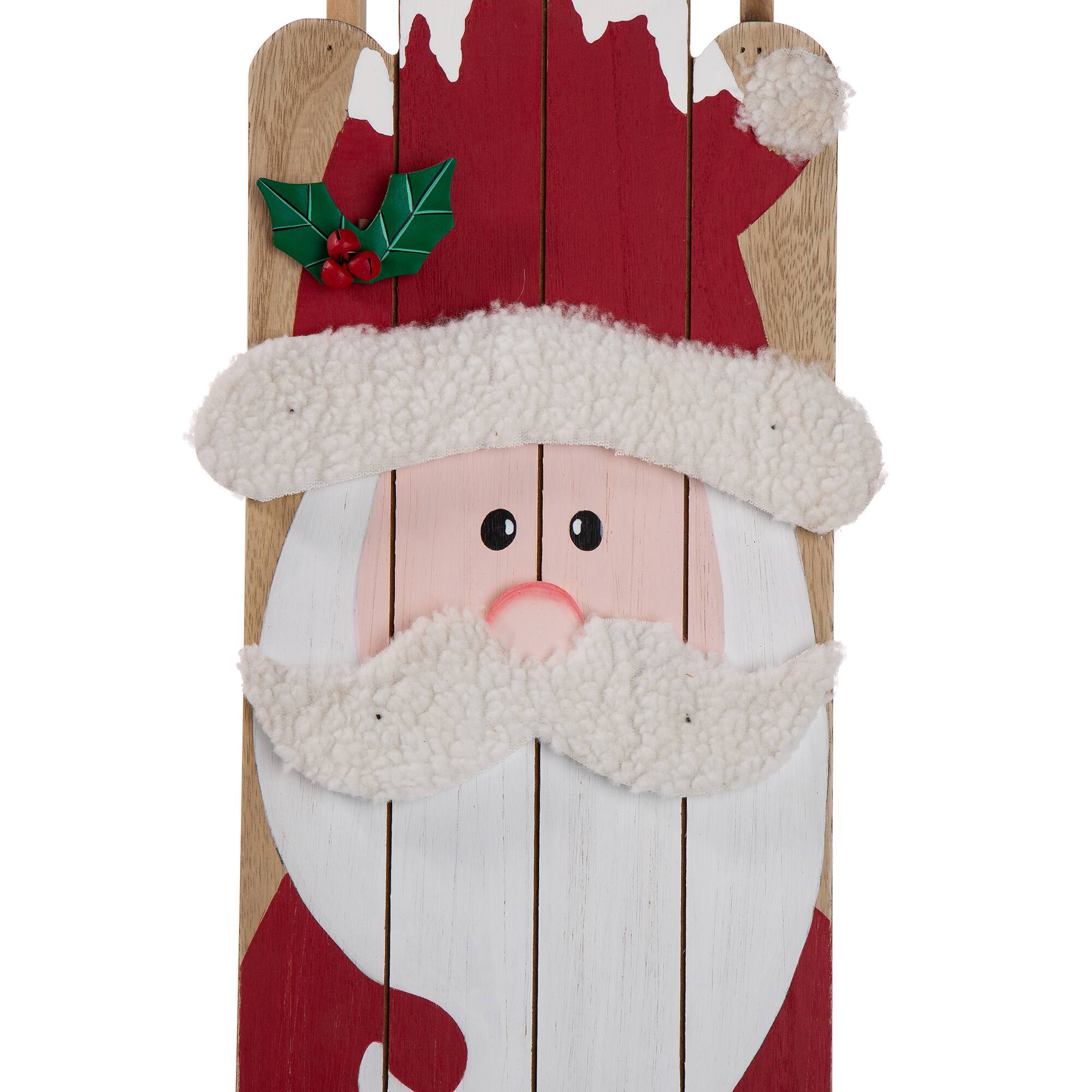 Glitzhome® 42" Wooden Sleigh Santa Porch Sign