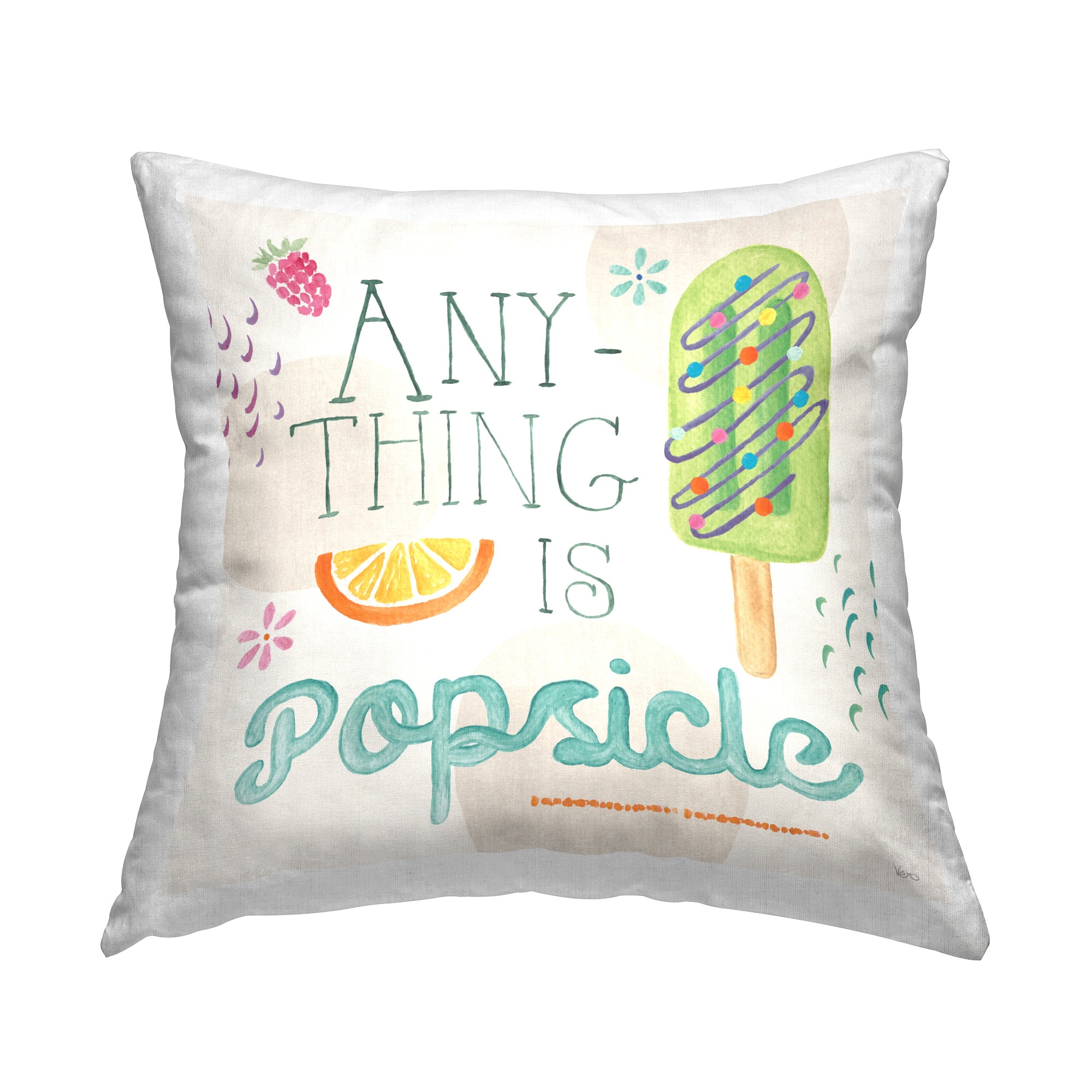 Stupell Industries 18" x 18" Anything is Popsicle Decorative Printed Indoor Pillow