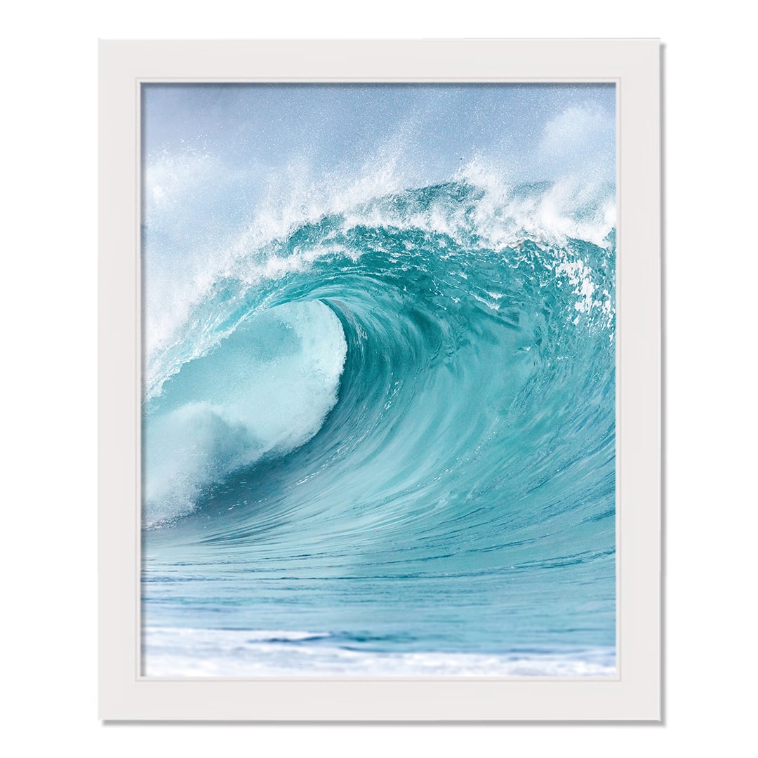 Cresting Wave White Framed Print