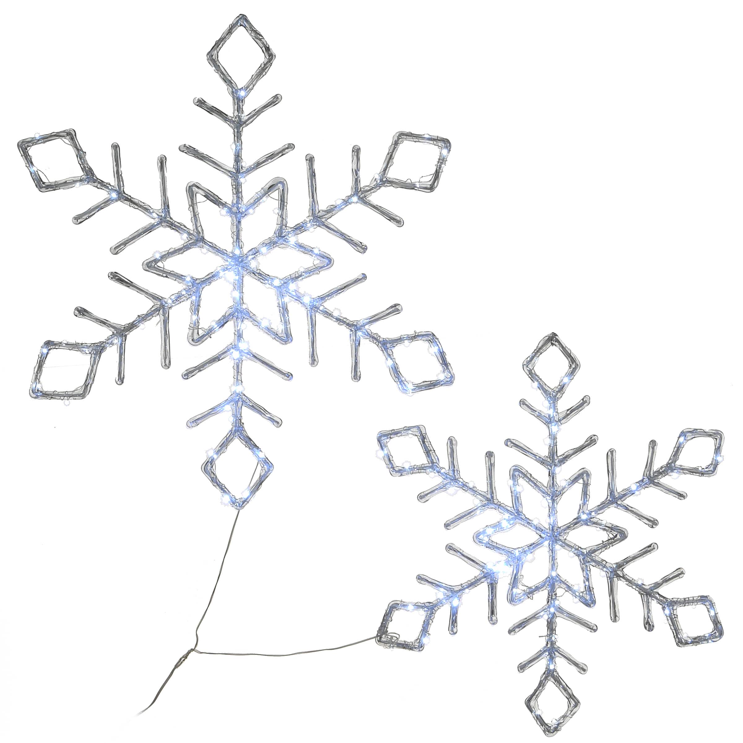 24" Ice Crystal Snowflake with Cool White LED Lights