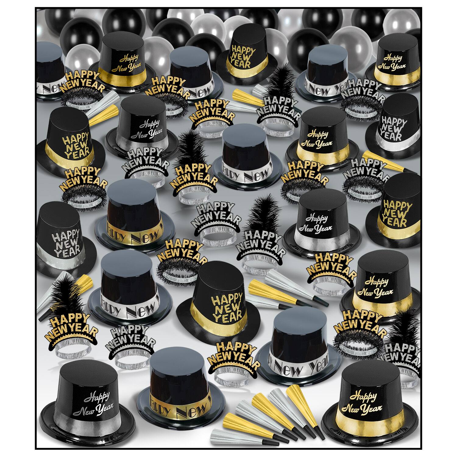 Beistle Silver & Gold New Year Super Deluxe Accessory Kit